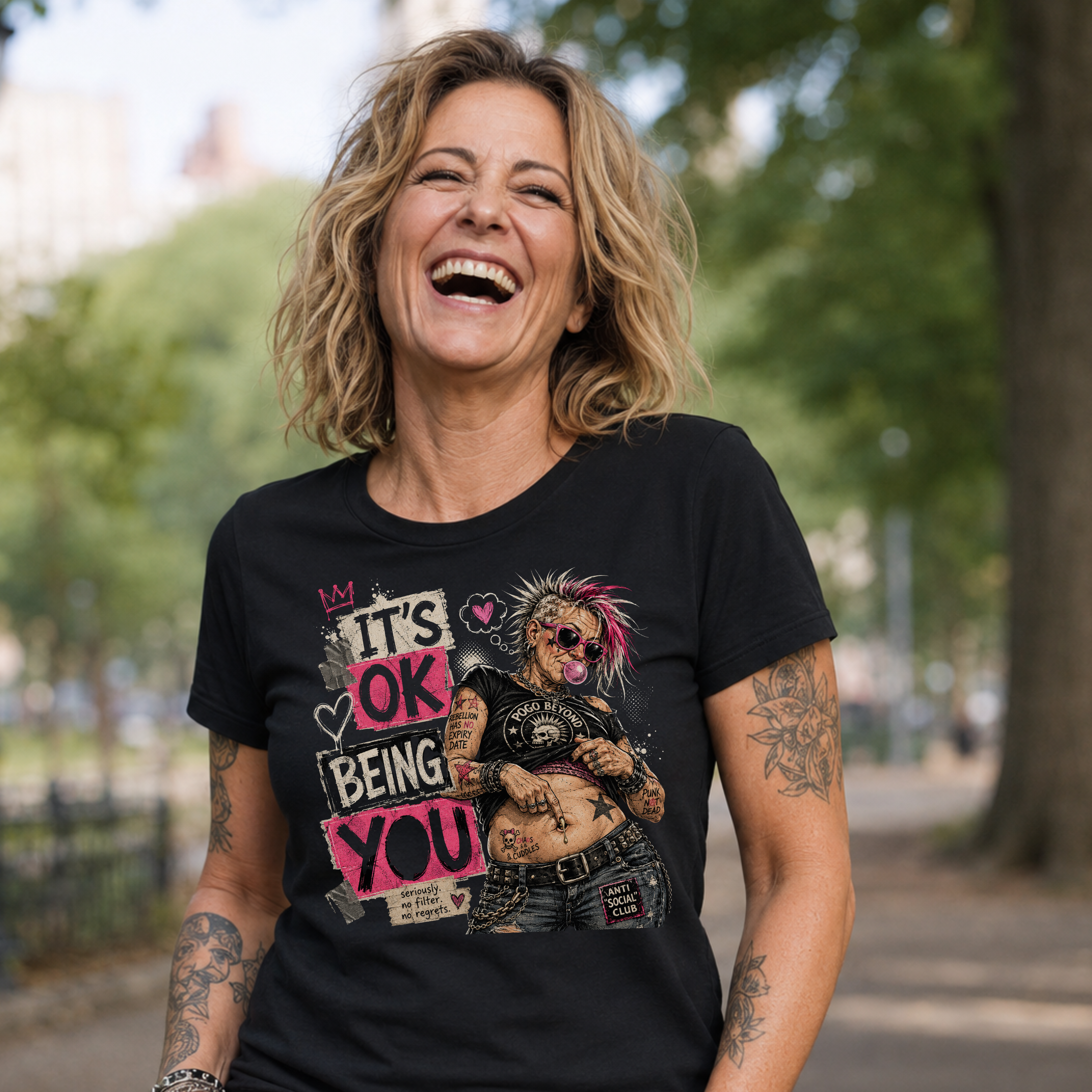 IT'S OK BEING YOU - NO FILTER, NO REGRETS - Ladies Premium Shirt