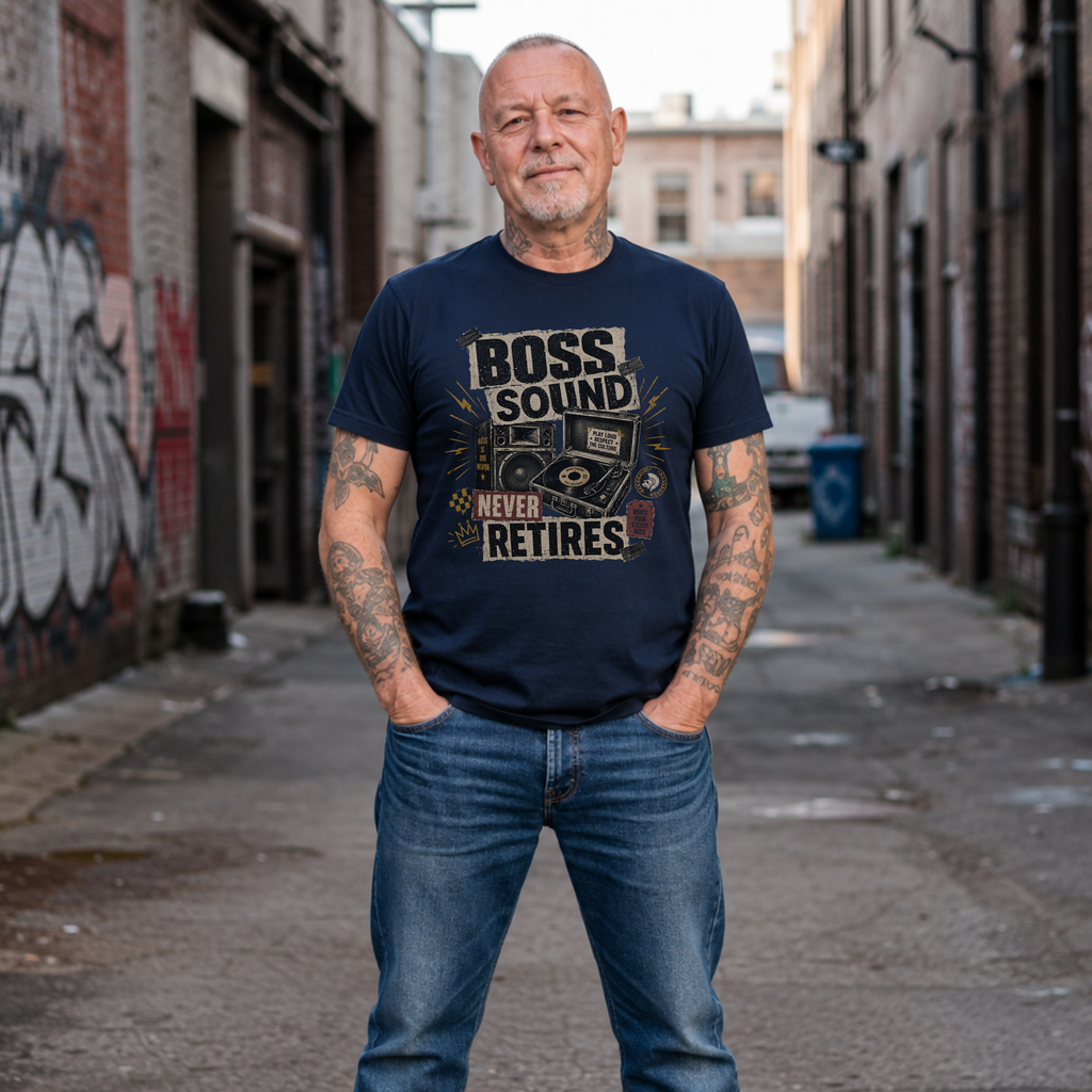BOSS SOUND NEVER RETIRES - Heavy Cotton T-Shirt