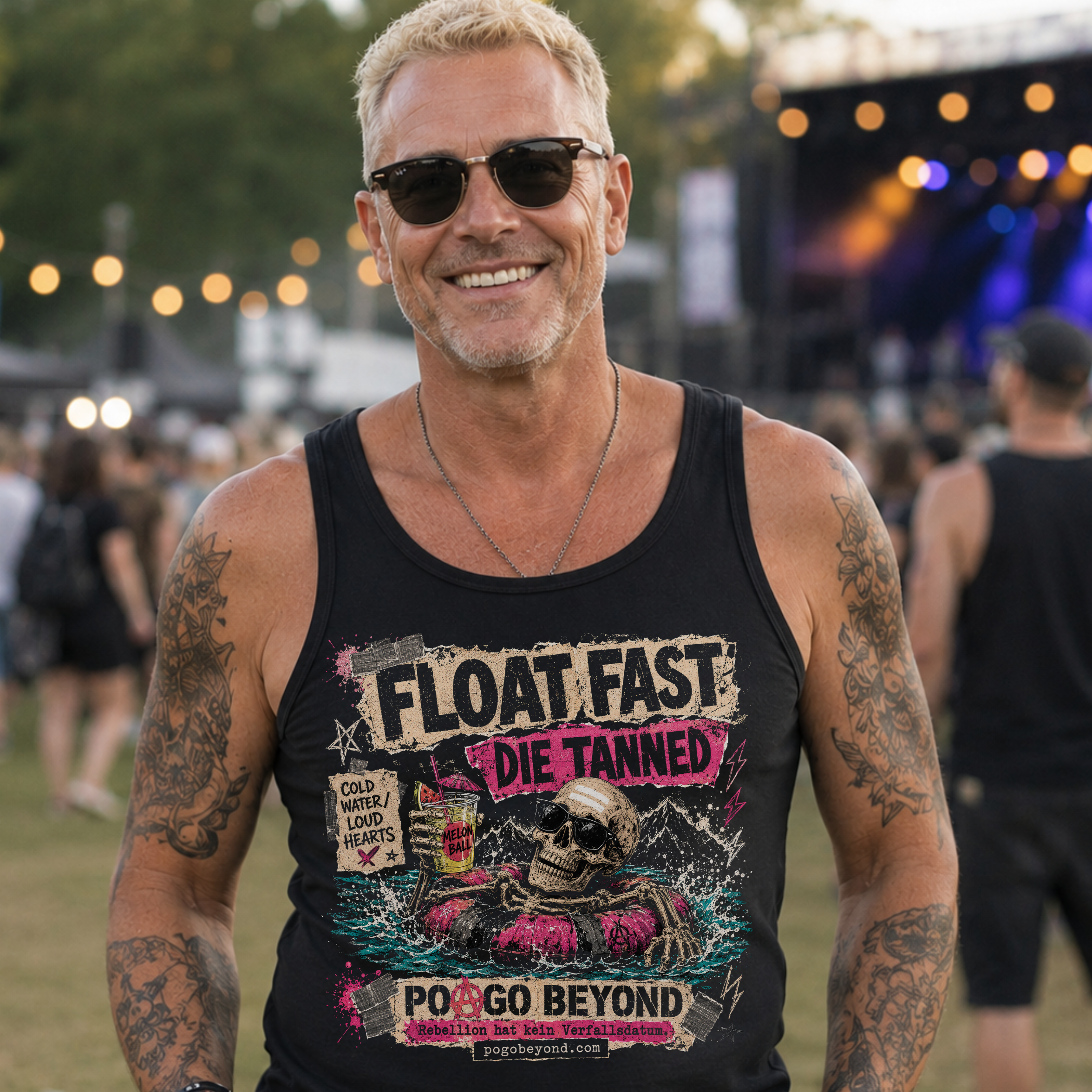 Float Fast Die Tanned – Punk Festival Tanktop