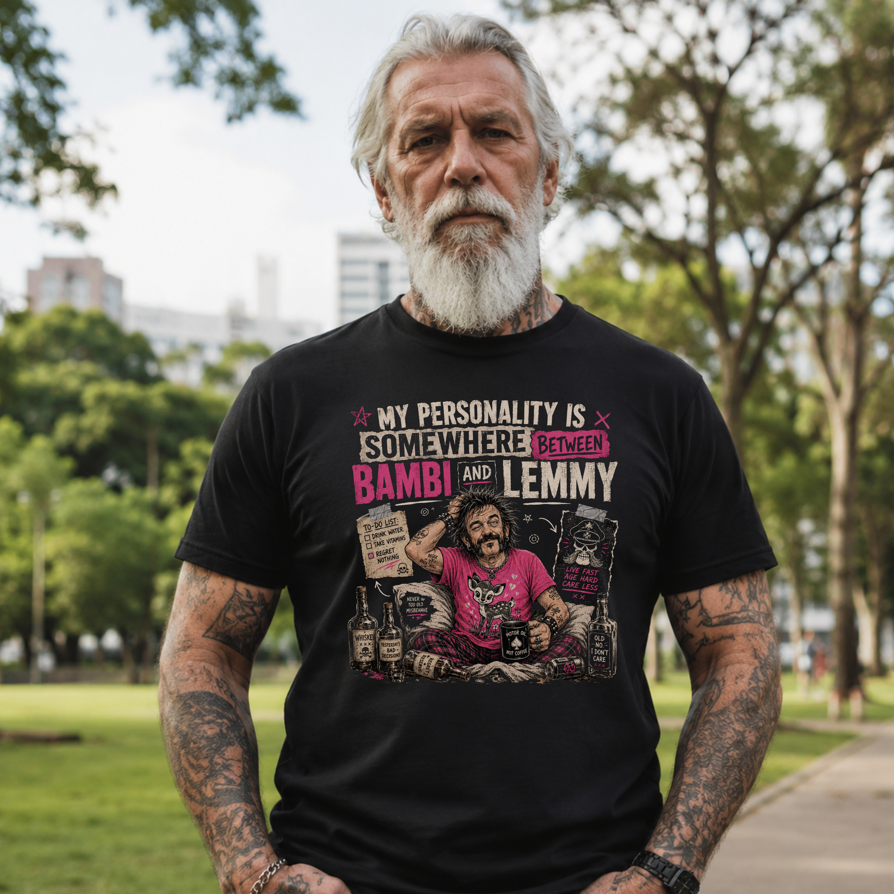 BETWEEN BAMBI & LEMMY - Heavy Cotton T-Shirt