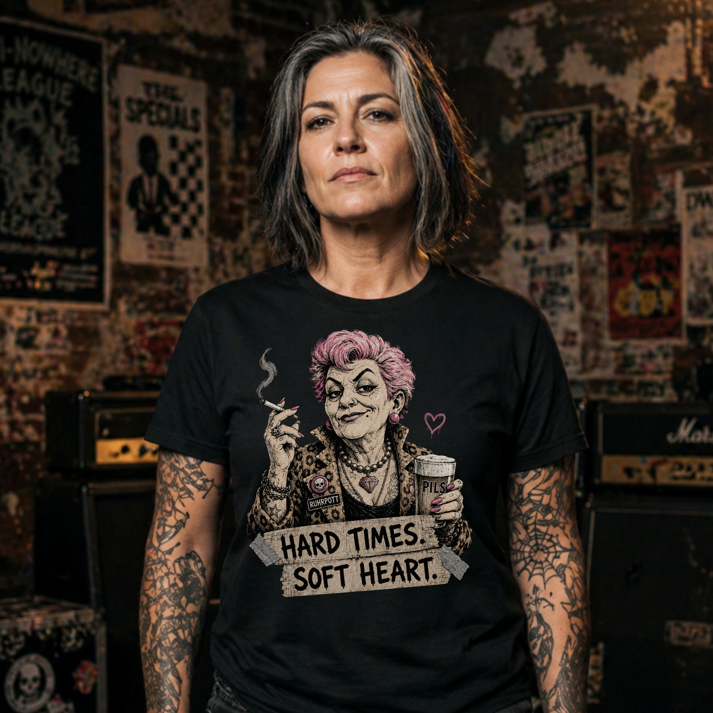 HARD TIMES SOFT HEART - Heavy Cotton T-Shirt