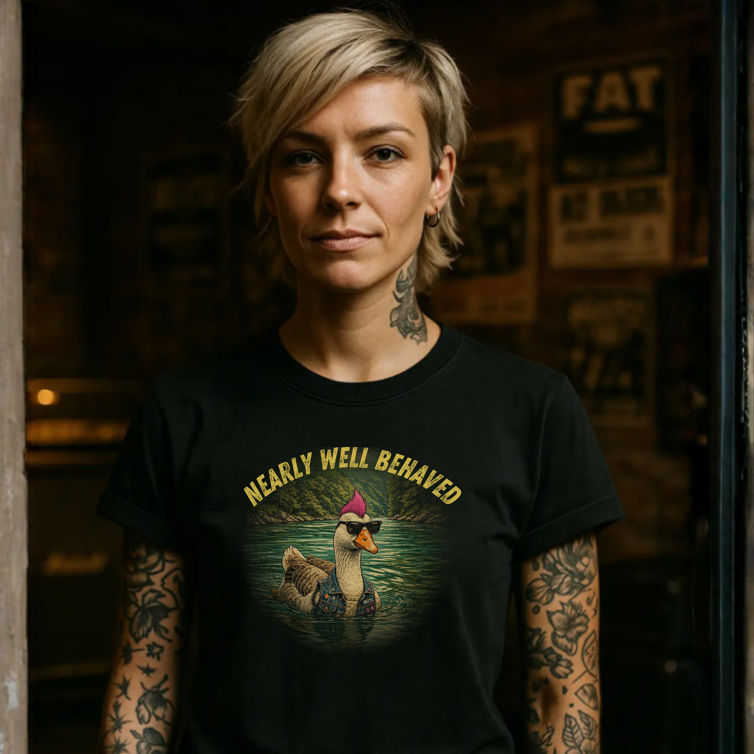 NEARLY BEHAVED - Heavy Cotton T-Shirt