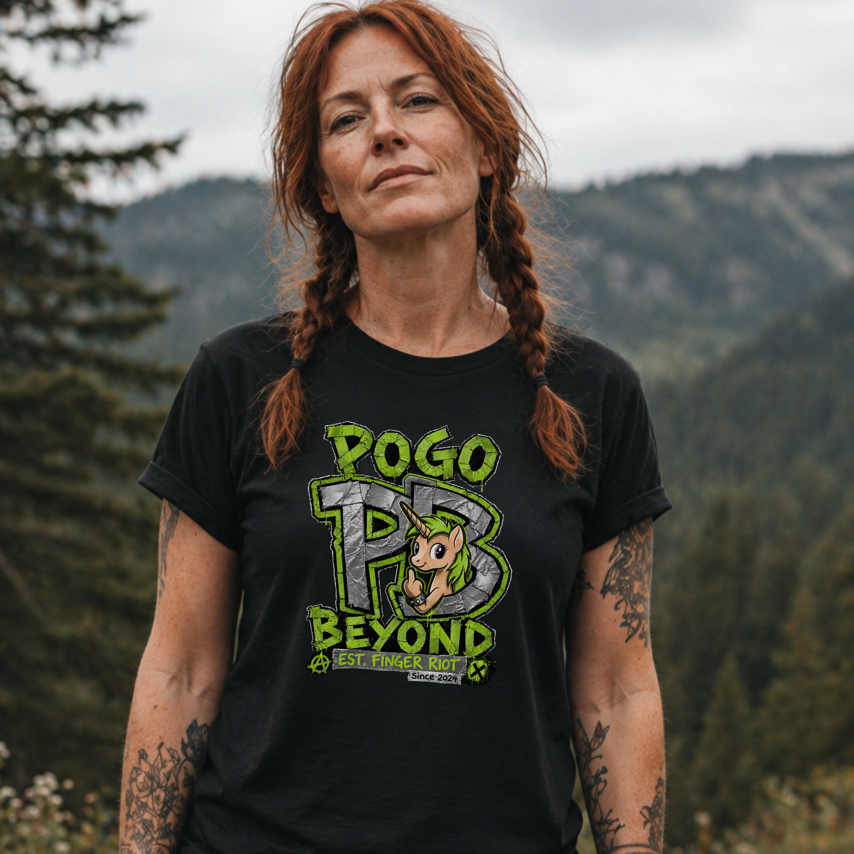 POGO BEYOND LOGO Green - Heavy Cotton T-Shirt