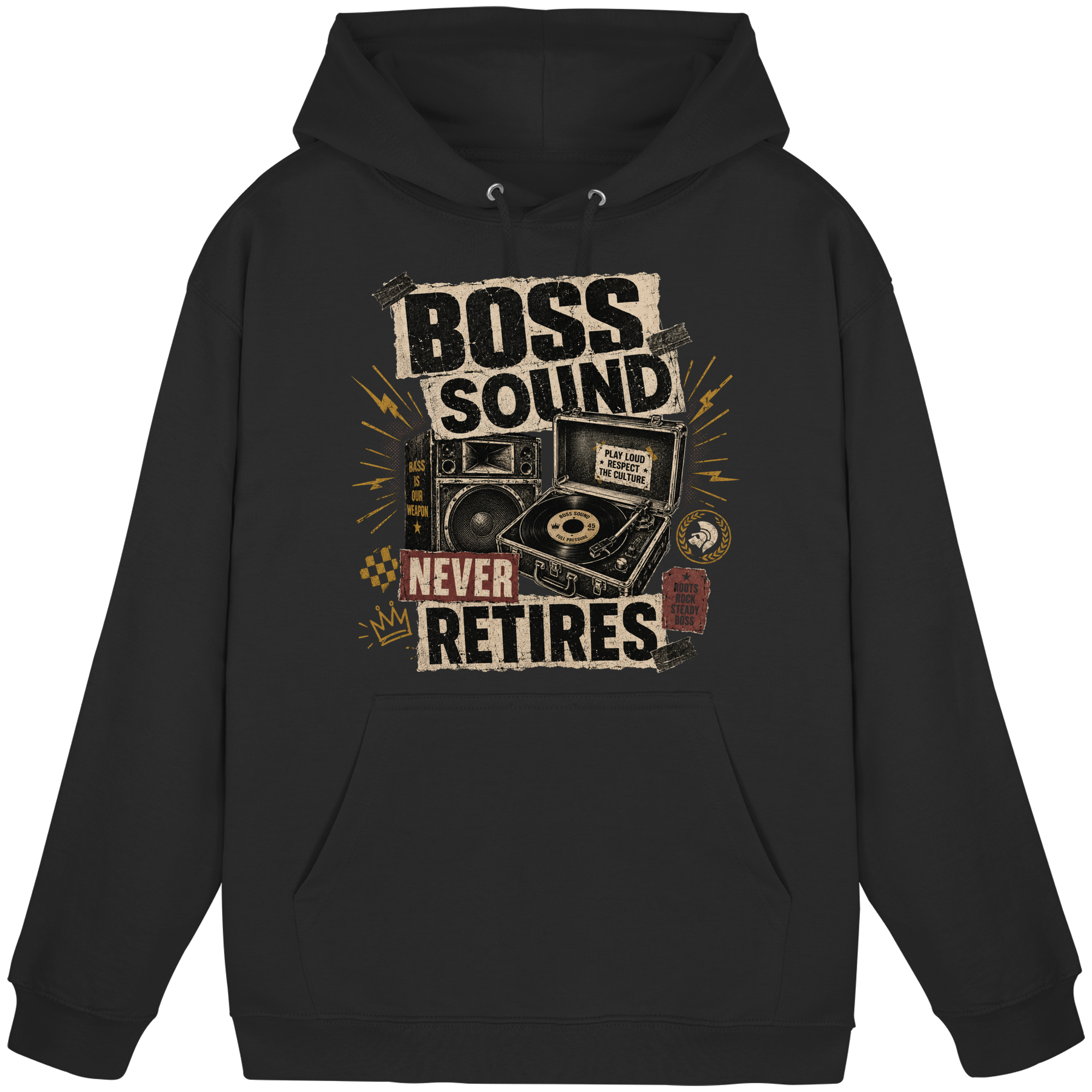 BOSS SOUND NEVER RETIRES - Basic Unisex Hoodie