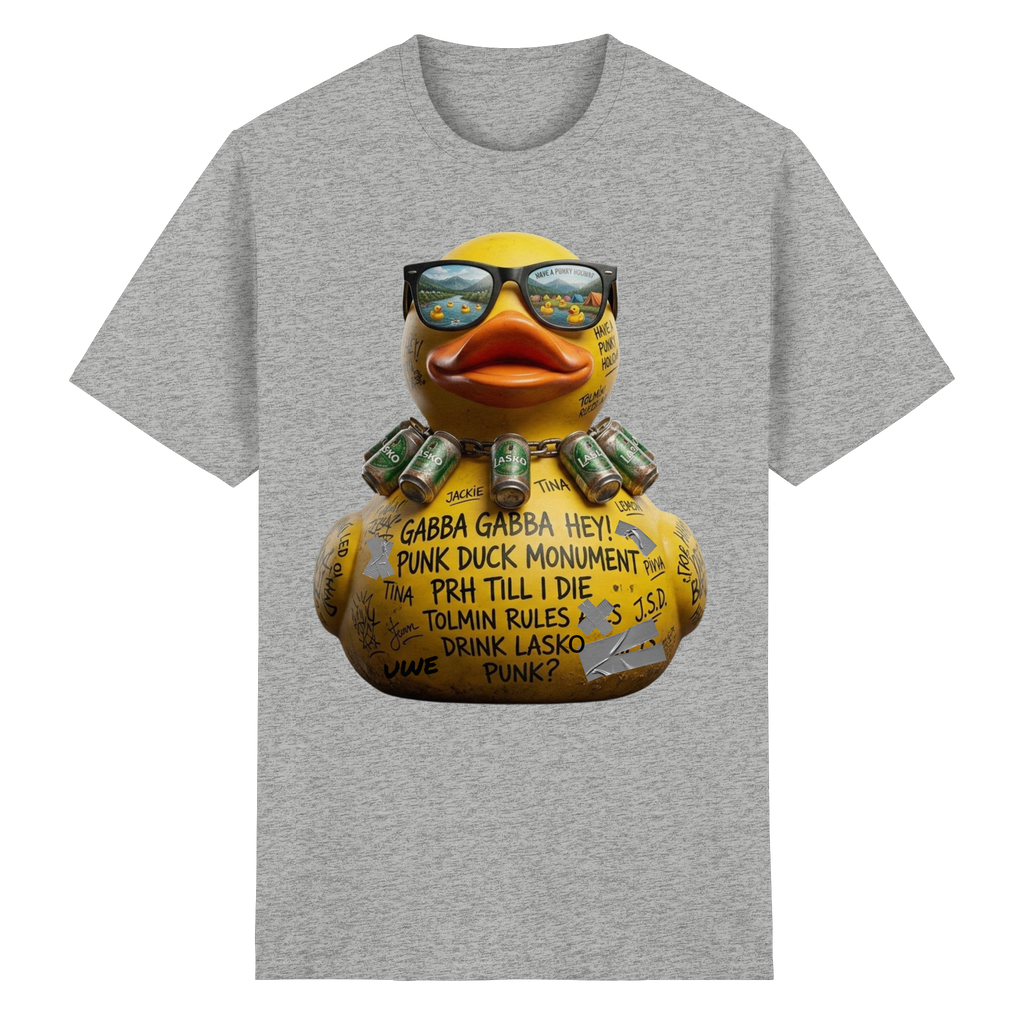 PUNK DUCK MONUMENT - Heavy Cotton T-Shirt