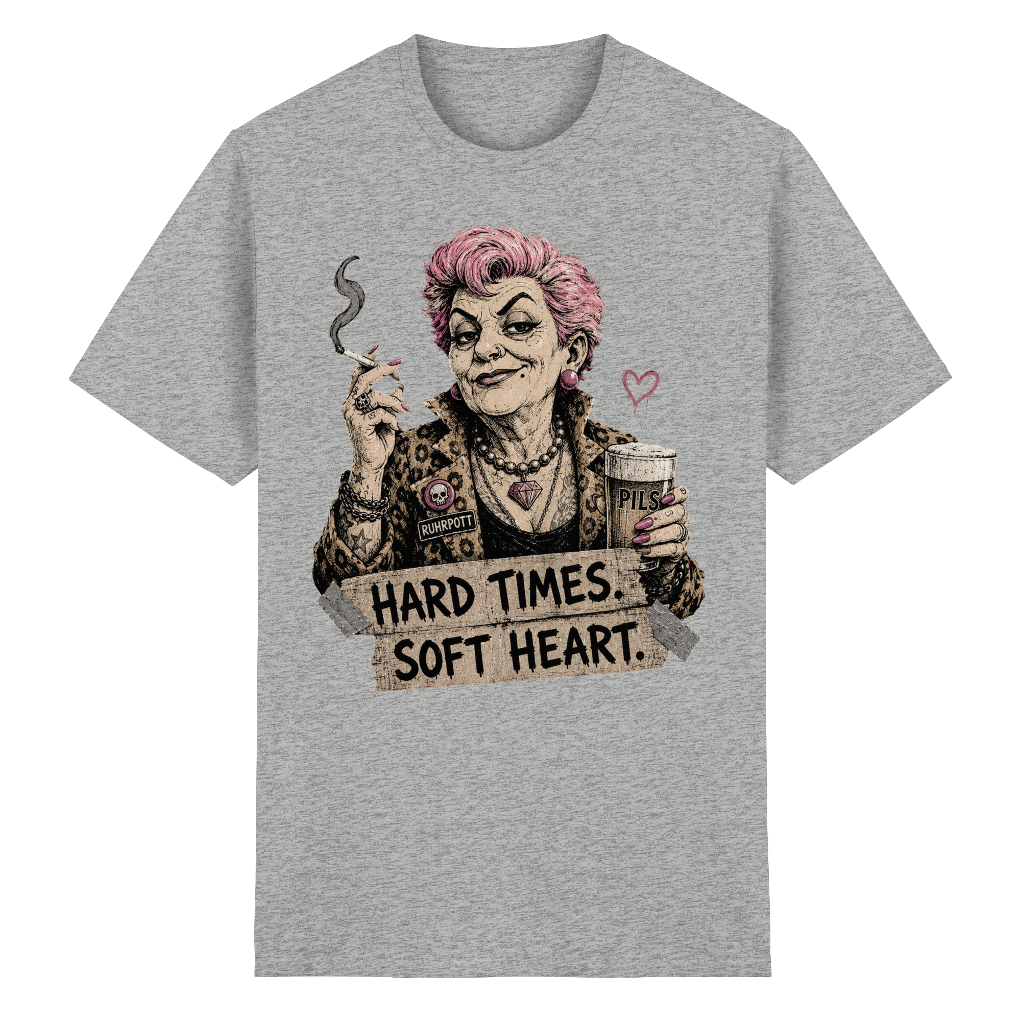 HARD TIMES SOFT HEART - Heavy Cotton T-Shirt