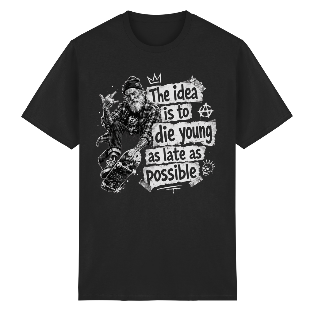 DIE YOUNG AS LATE AS POSSIBLE - Heavy Cotton T-Shirt