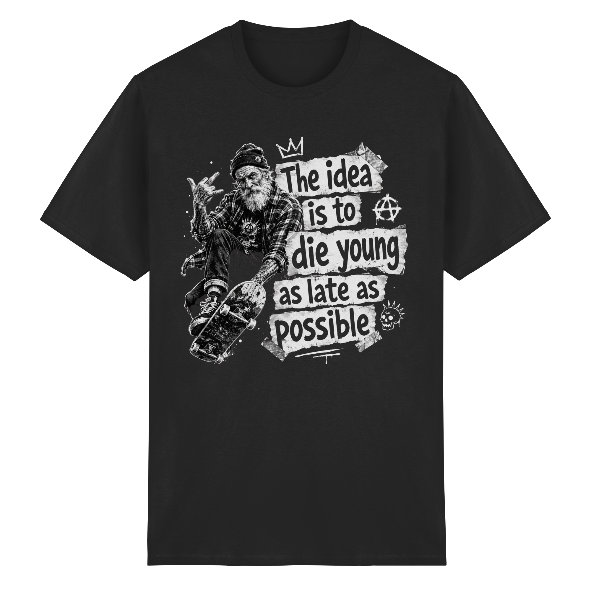 DIE YOUNG AS LATE AS POSSIBLE - Heavy Cotton T-Shirt