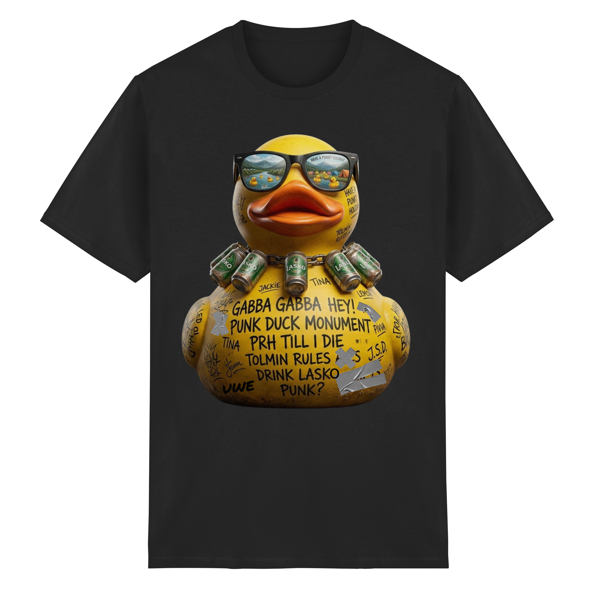 PUNK DUCK MONUMENT - Heavy Cotton T-Shirt