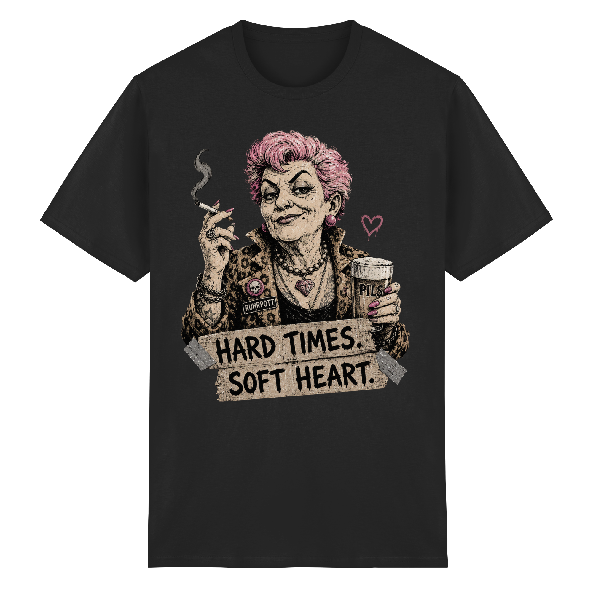 HARD TIMES SOFT HEART - Heavy Cotton T-Shirt