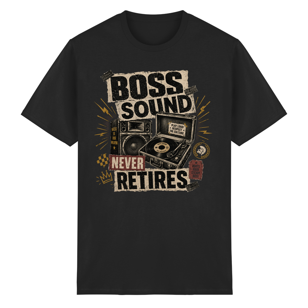 BOSS SOUND NEVER RETIRES - Heavy Cotton T-Shirt