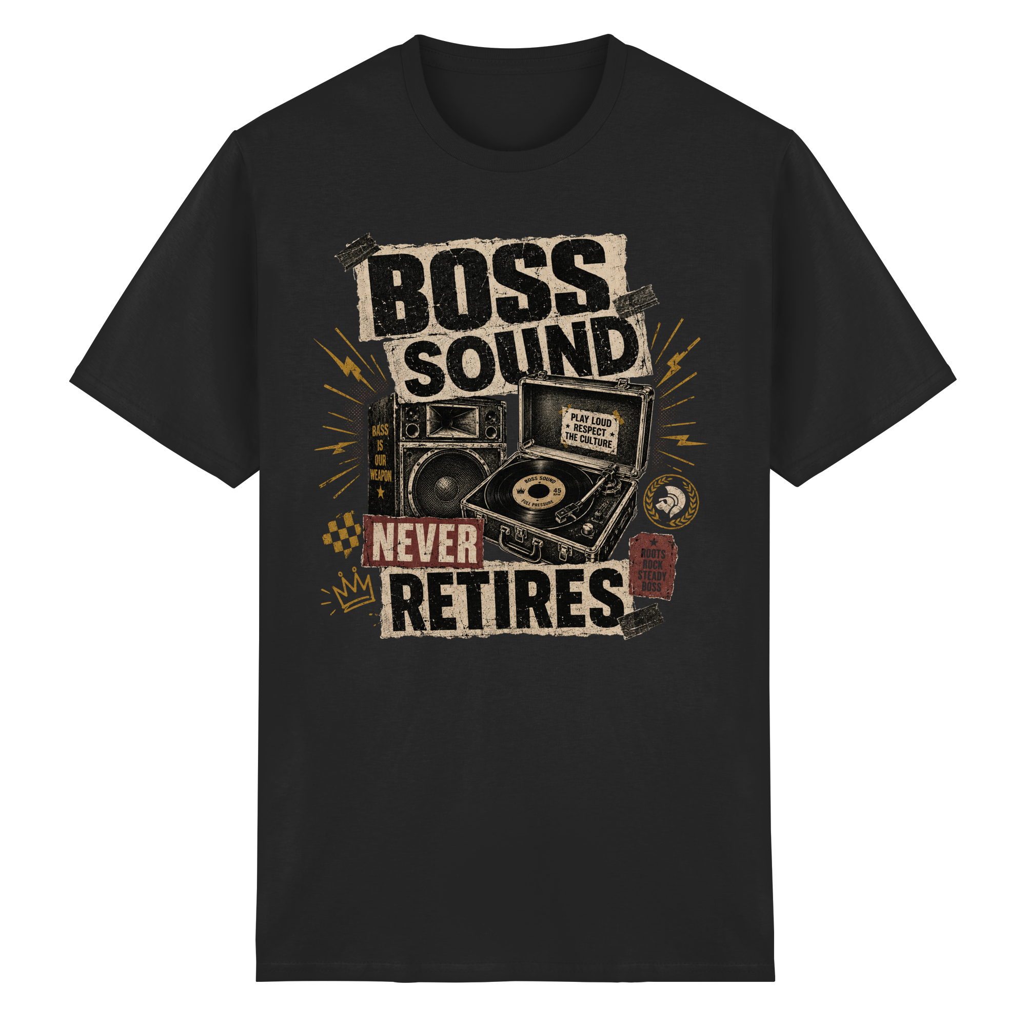 BOSS SOUND NEVER RETIRES - Heavy Cotton T-Shirt