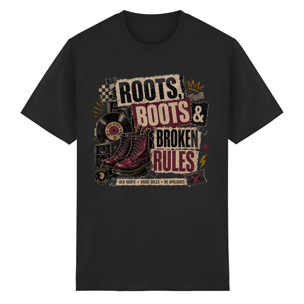 ROOTS, BOOTS, BROKEN RULES - Heavy Cotton T-Shirt