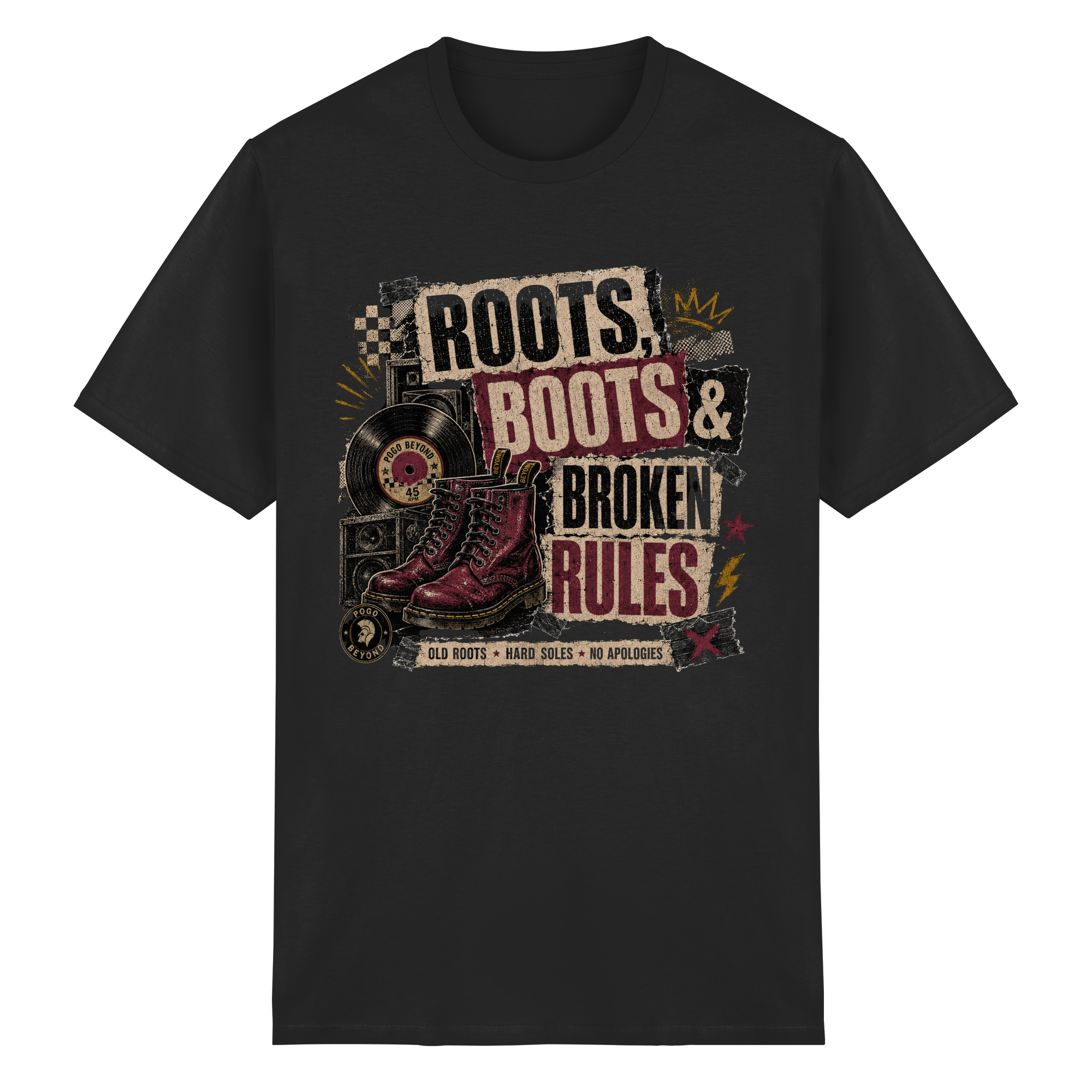 ROOTS, BOOTS, BROKEN RULES - Heavy Cotton T-Shirt