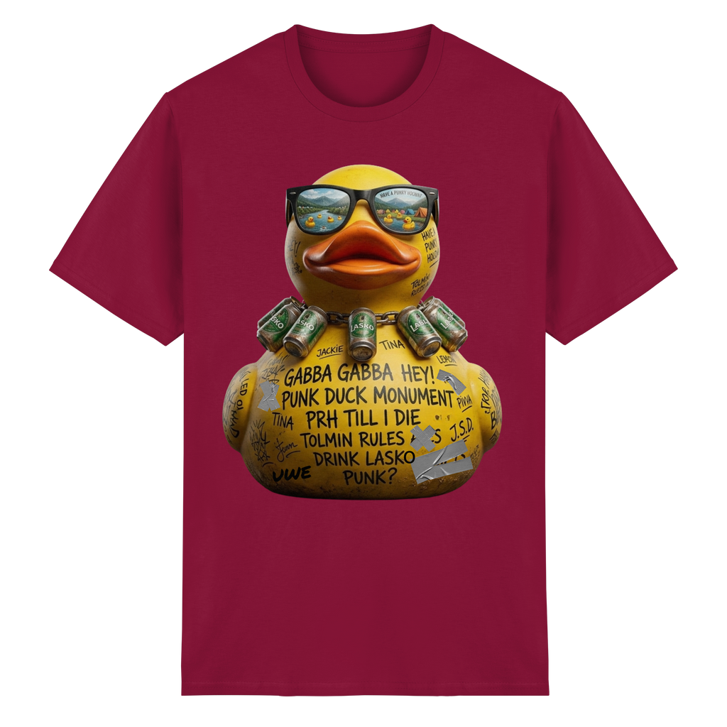 PUNK DUCK MONUMENT - Heavy Cotton T-Shirt