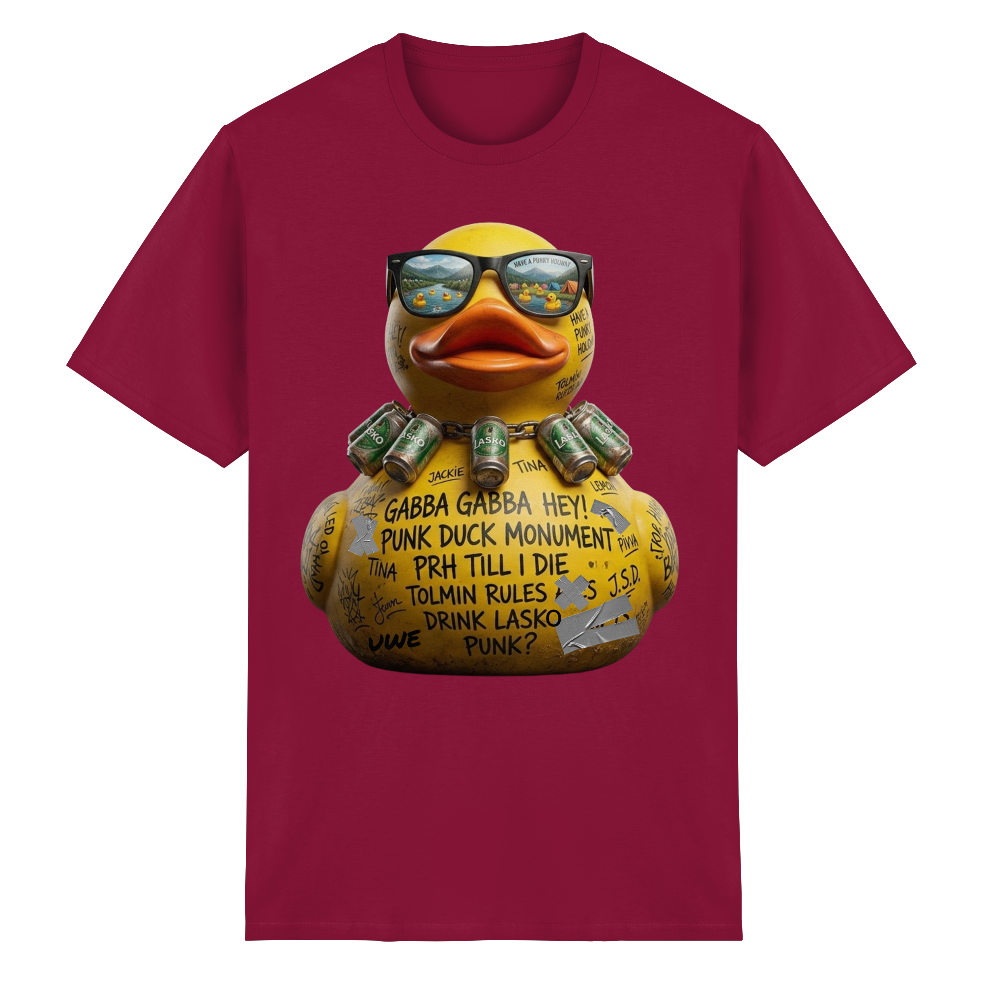 PUNK DUCK MONUMENT - Heavy Cotton T-Shirt