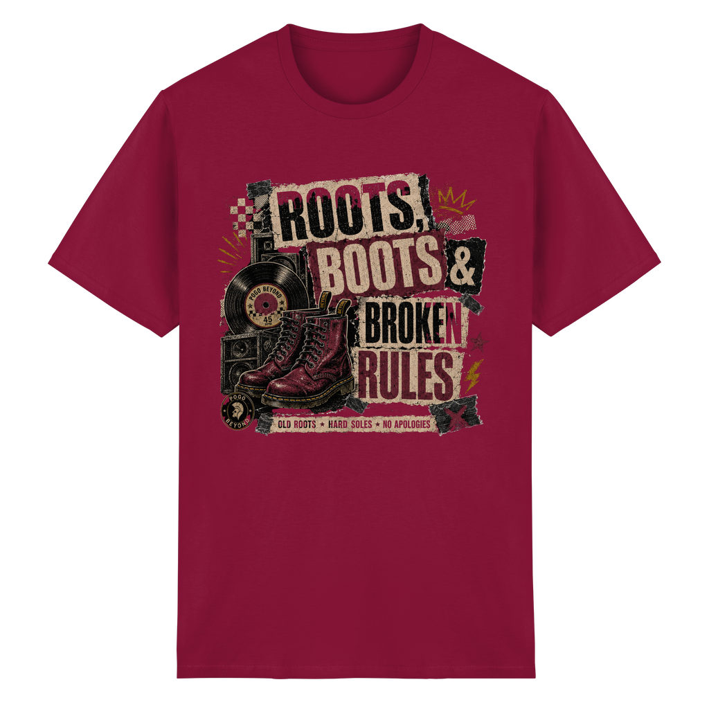 ROOTS, BOOTS, BROKEN RULES - Heavy Cotton T-Shirt