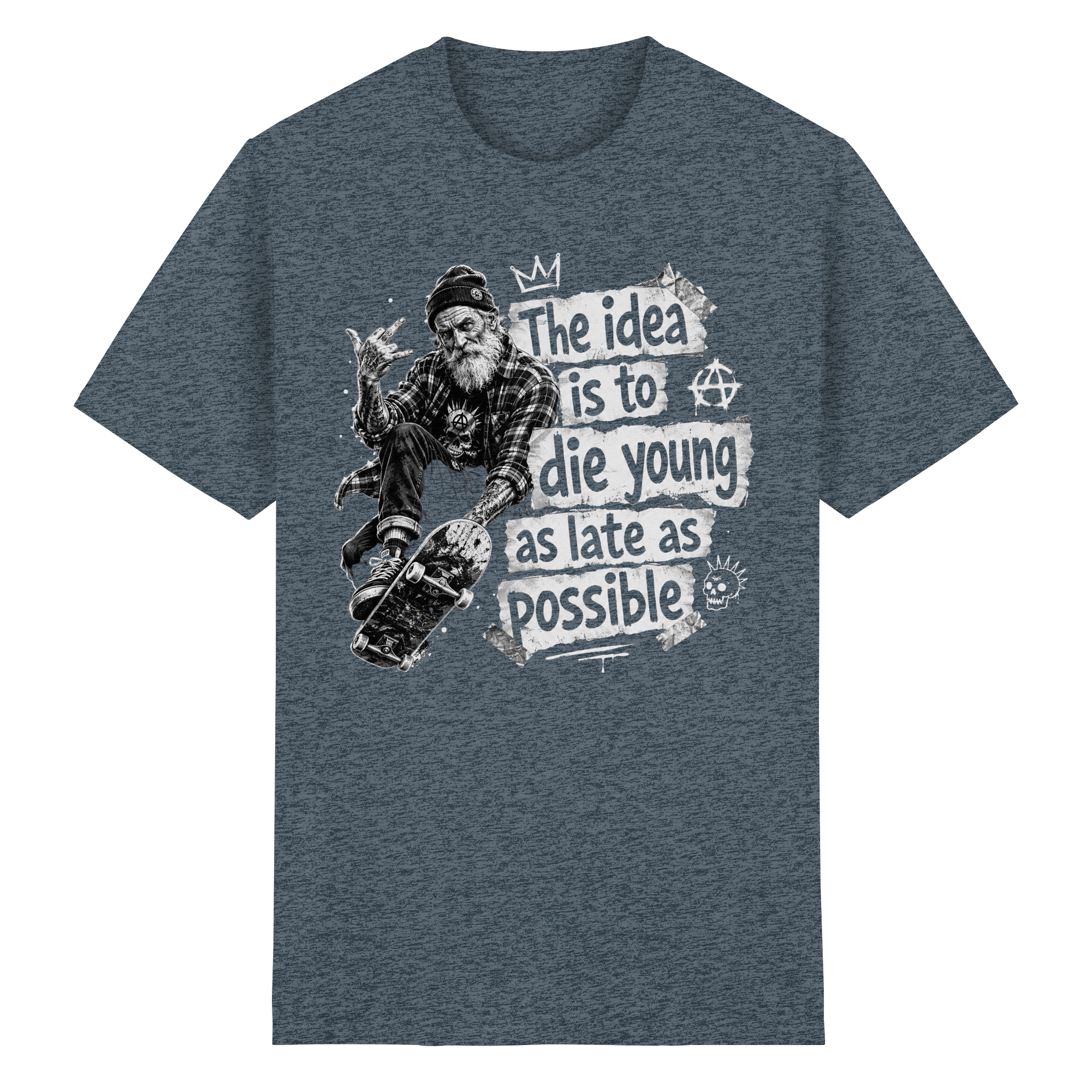 DIE YOUNG AS LATE AS POSSIBLE - Heavy Cotton T-Shirt