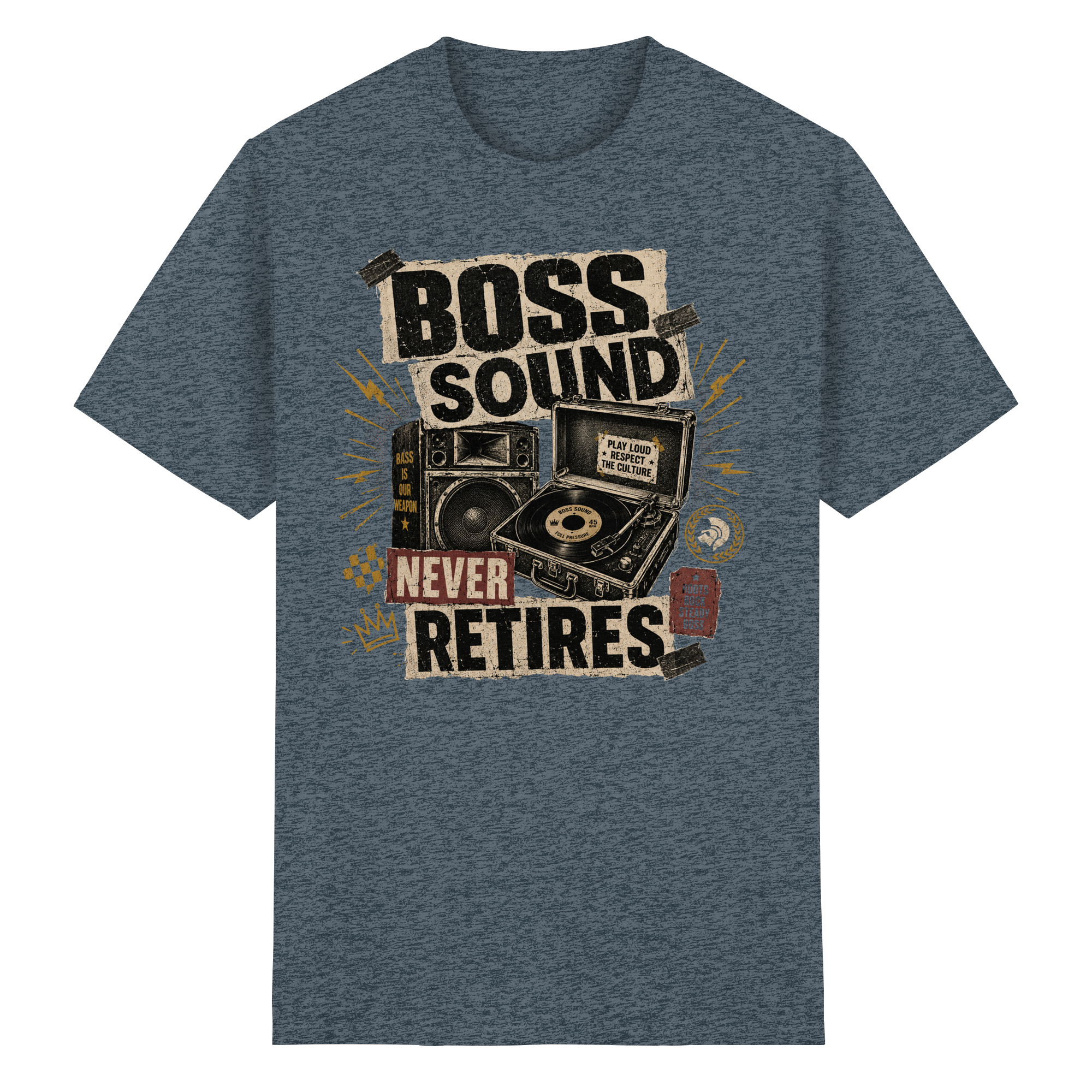 BOSS SOUND NEVER RETIRES - Heavy Cotton T-Shirt