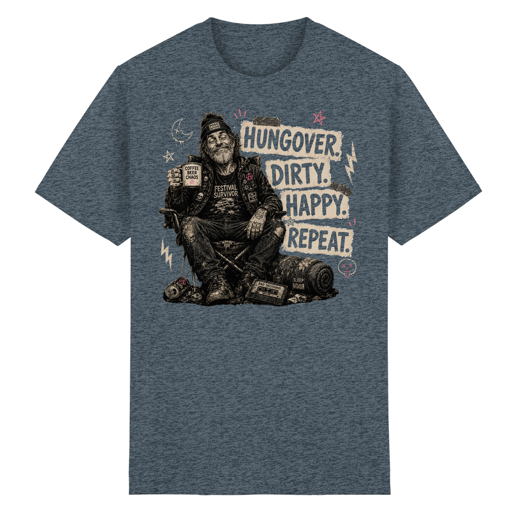HUNGOVER. DIRTY. HAPPY. REPEAT. - Heavy Cotton T-Shirt