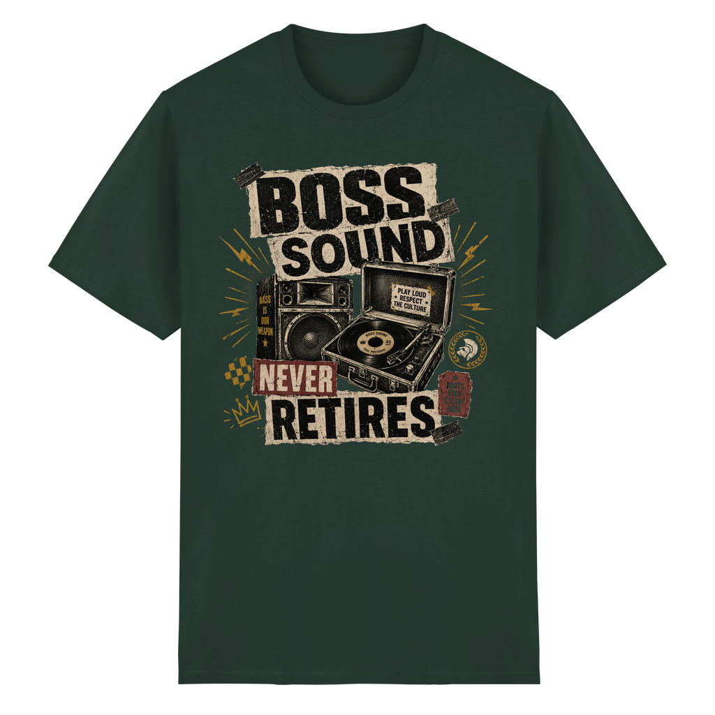 BOSS SOUND NEVER RETIRES - Heavy Cotton T-Shirt