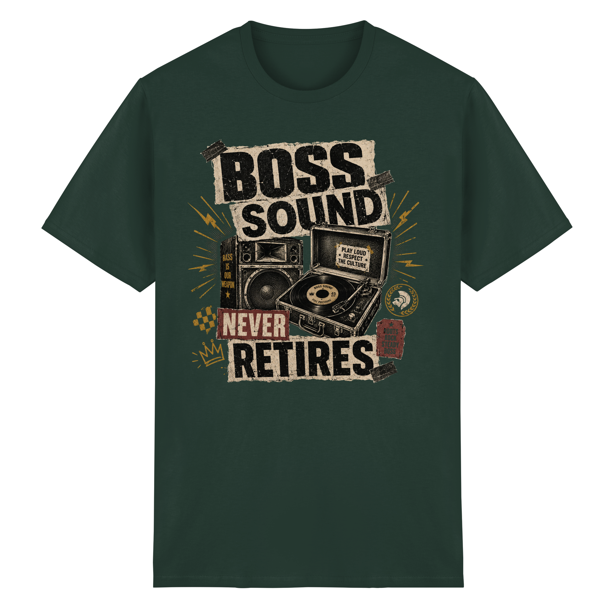 BOSS SOUND NEVER RETIRES - Heavy Cotton T-Shirt