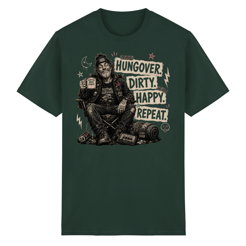 HUNGOVER. DIRTY. HAPPY. REPEAT. - Heavy Cotton T-Shirt