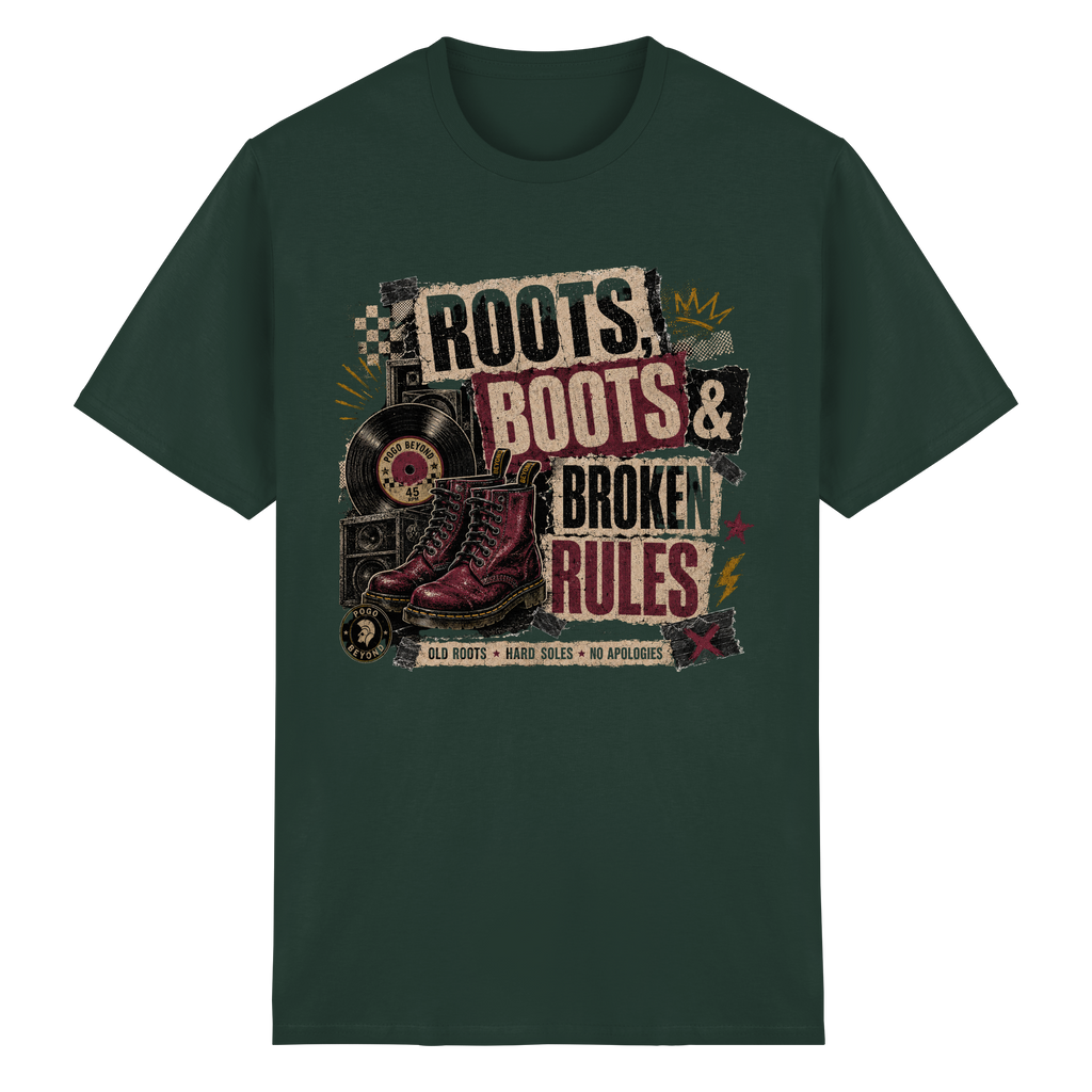 ROOTS, BOOTS, BROKEN RULES - Heavy Cotton T-Shirt