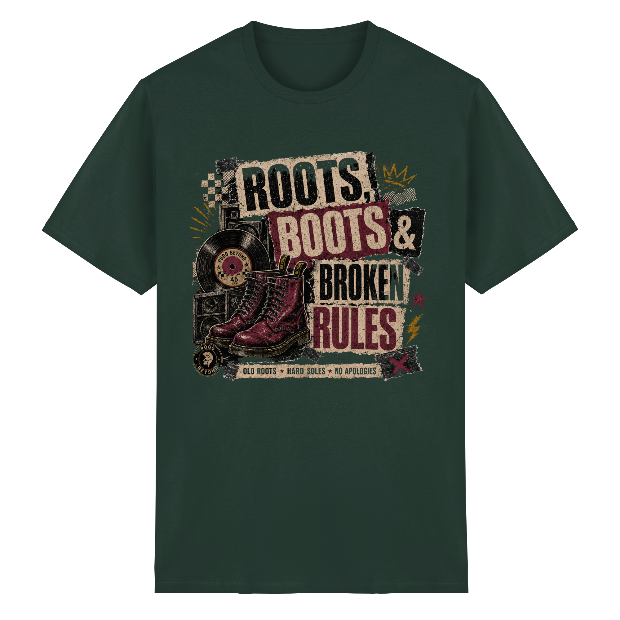 ROOTS, BOOTS, BROKEN RULES - Heavy Cotton T-Shirt