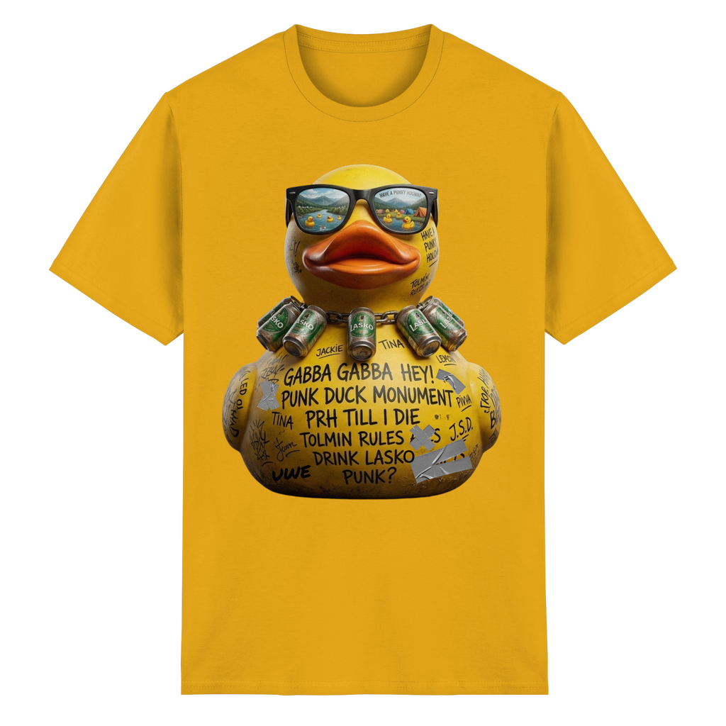 PUNK DUCK MONUMENT - Heavy Cotton T-Shirt