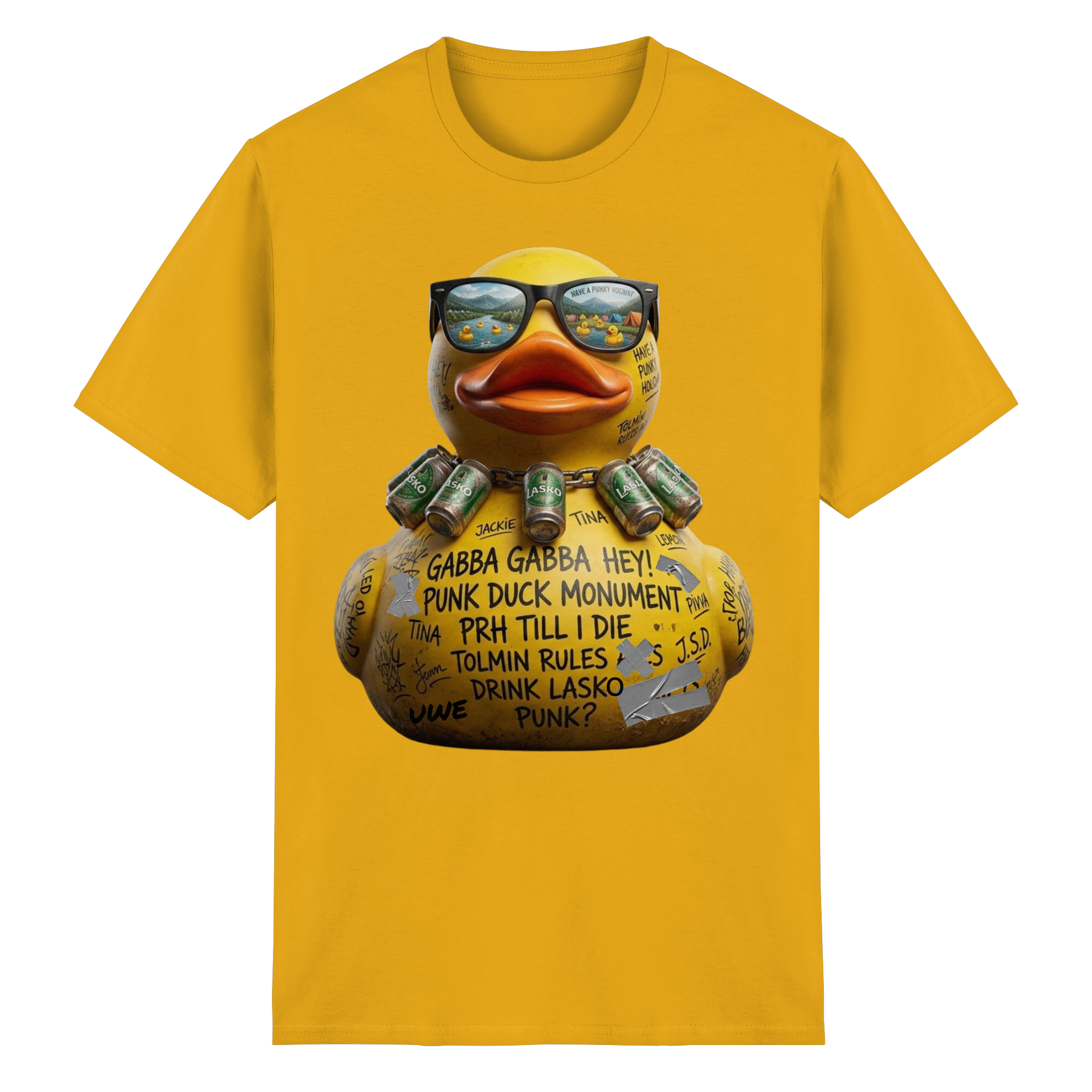 PUNK DUCK MONUMENT - Heavy Cotton T-Shirt