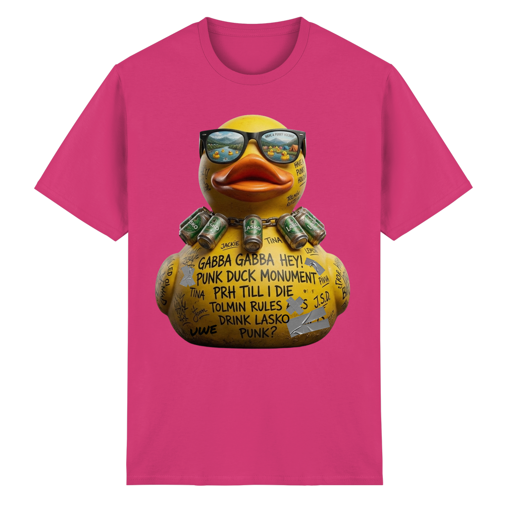 PUNK DUCK MONUMENT - Heavy Cotton T-Shirt