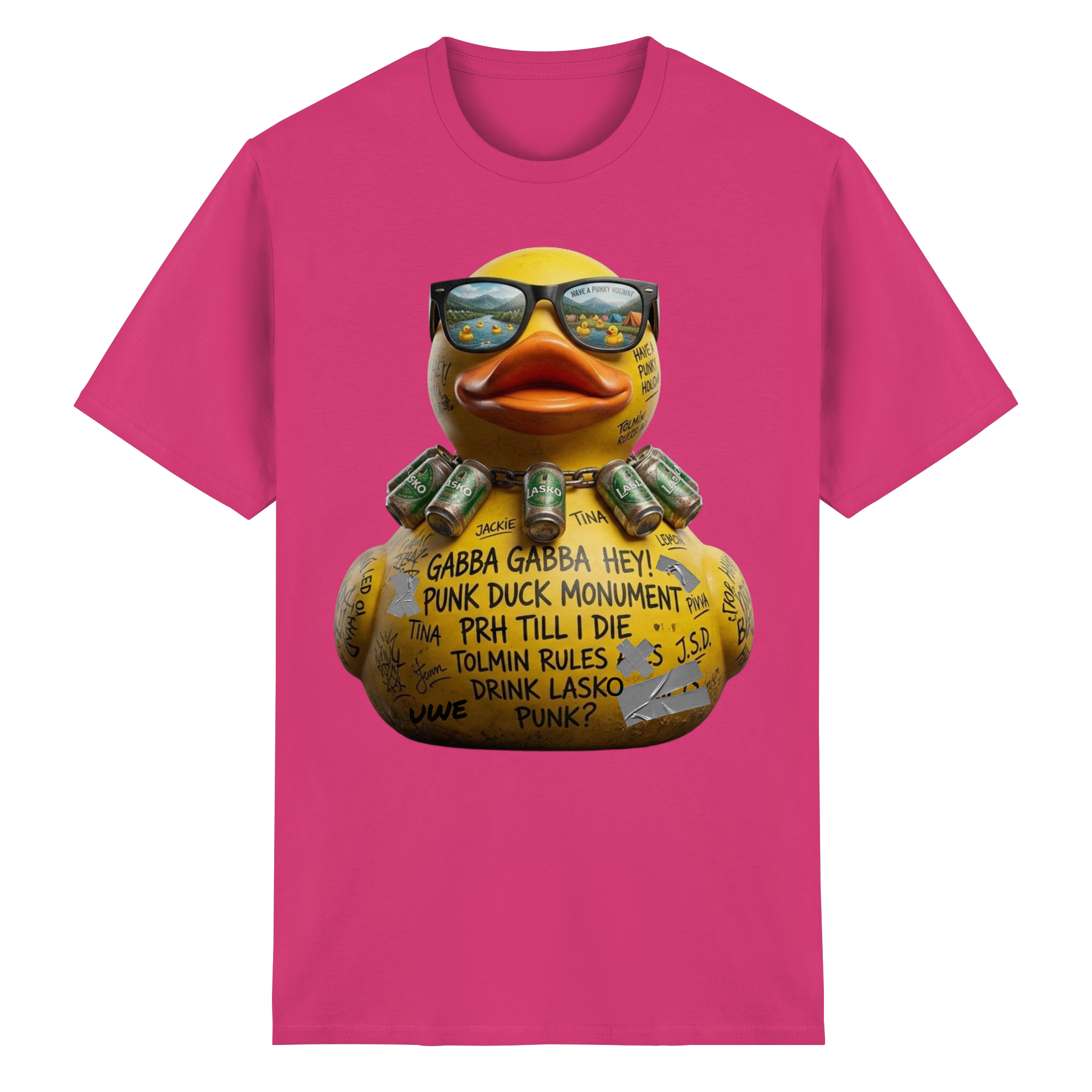 PUNK DUCK MONUMENT - Heavy Cotton T-Shirt