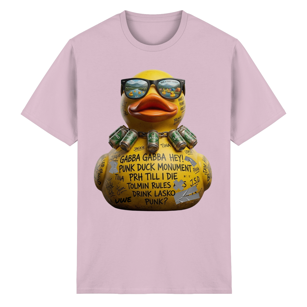 PUNK DUCK MONUMENT - Heavy Cotton T-Shirt