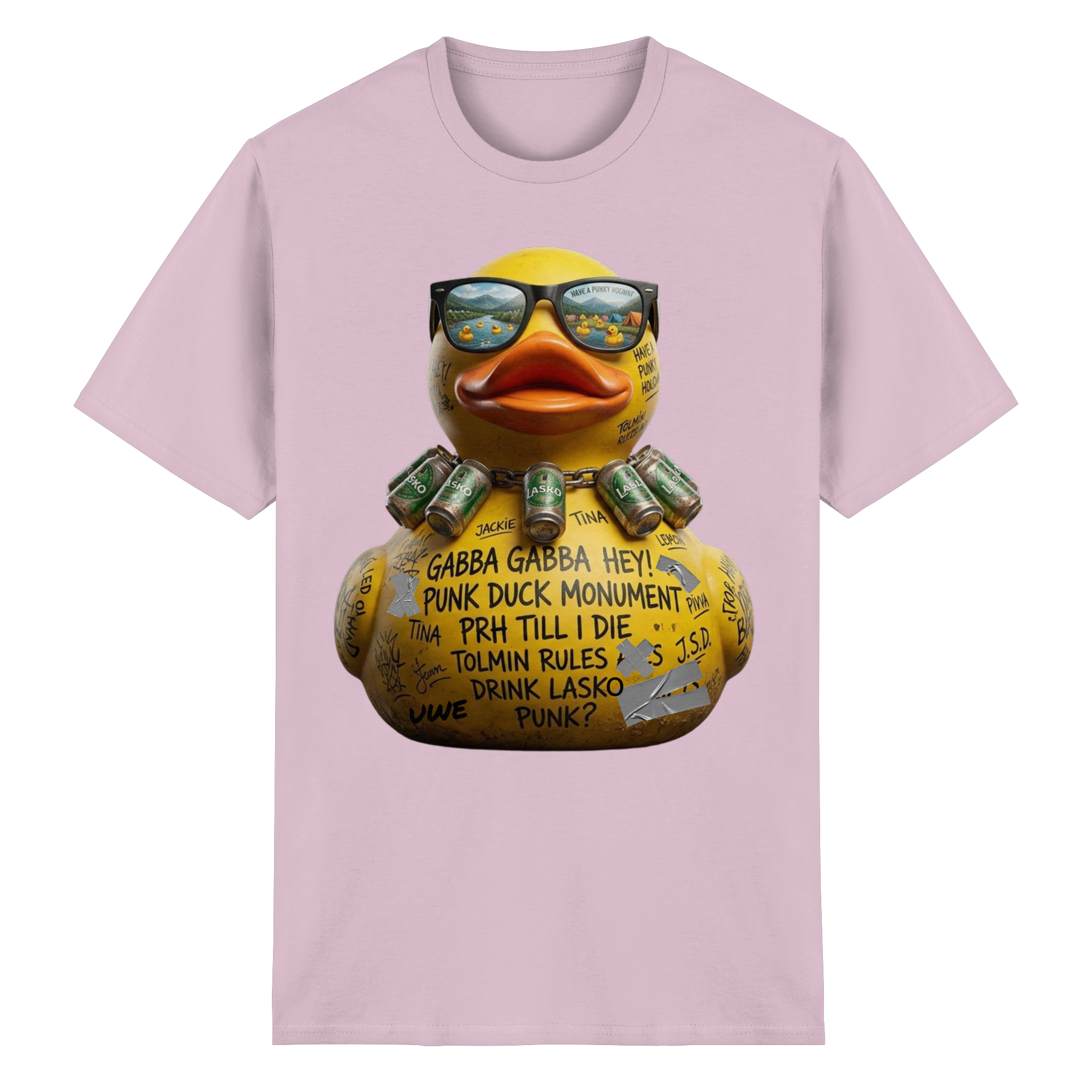 PUNK DUCK MONUMENT - Heavy Cotton T-Shirt