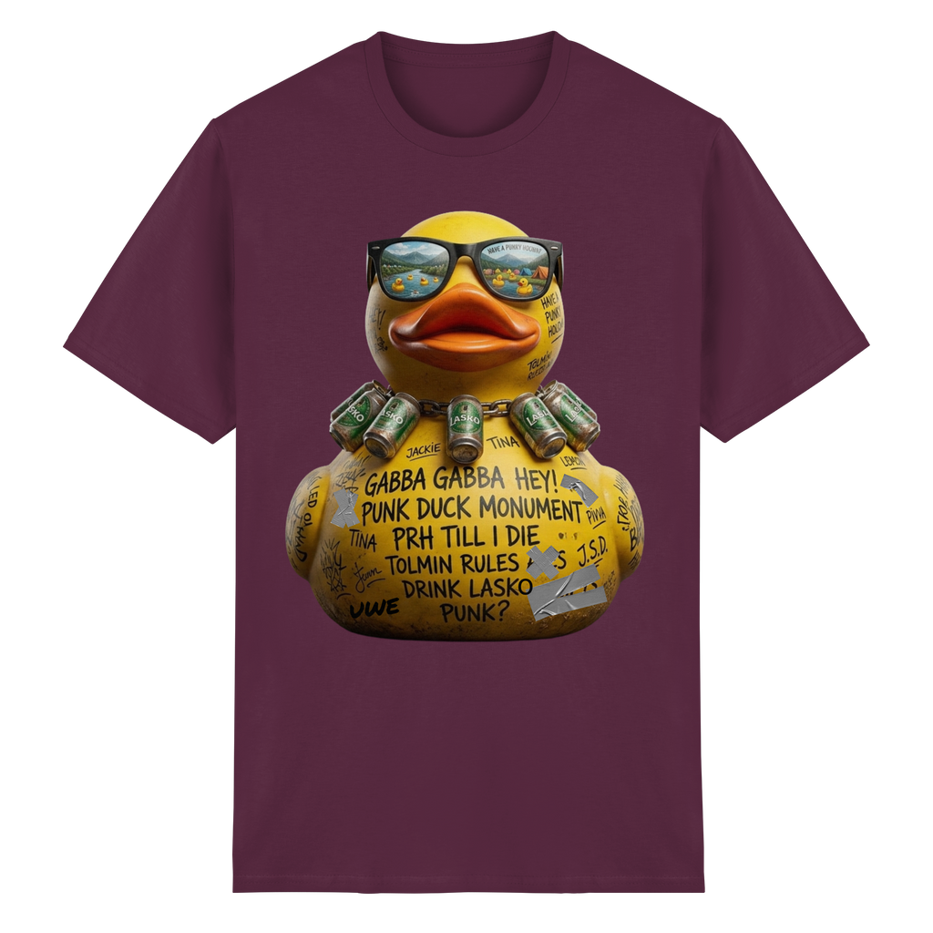 PUNK DUCK MONUMENT - Heavy Cotton T-Shirt