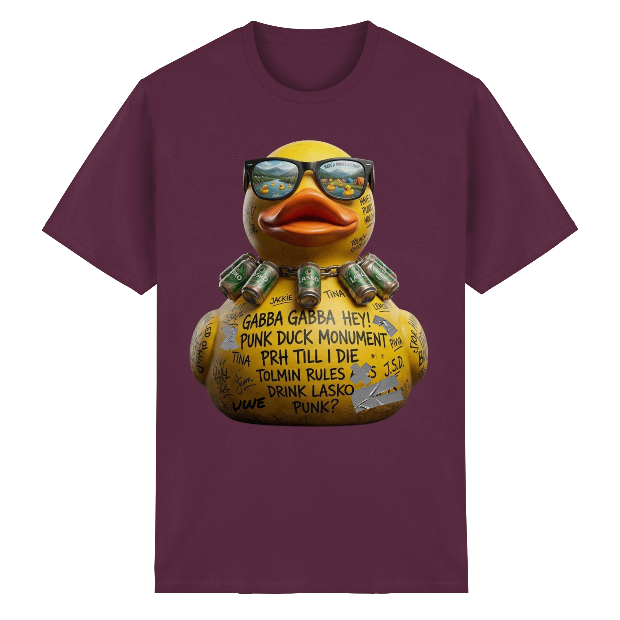 PUNK DUCK MONUMENT - Heavy Cotton T-Shirt