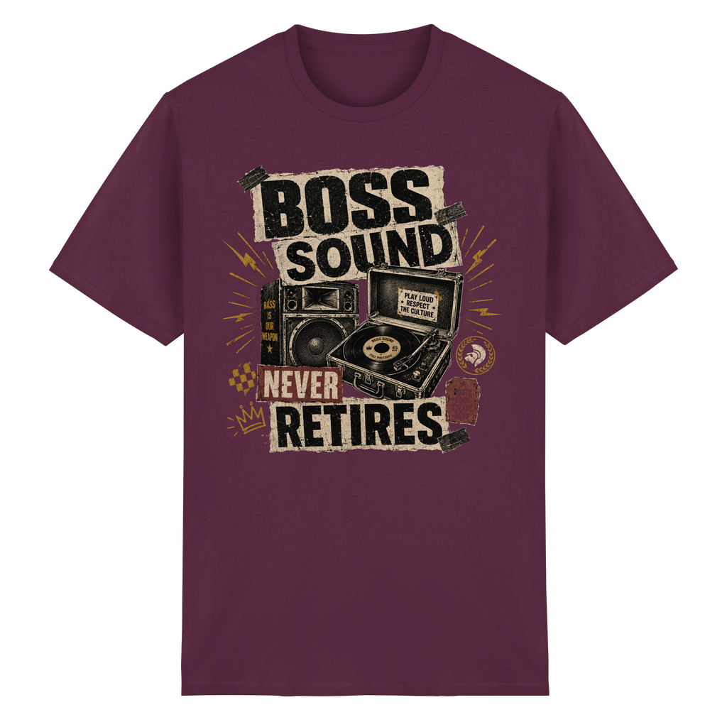 BOSS SOUND NEVER RETIRES - Heavy Cotton T-Shirt