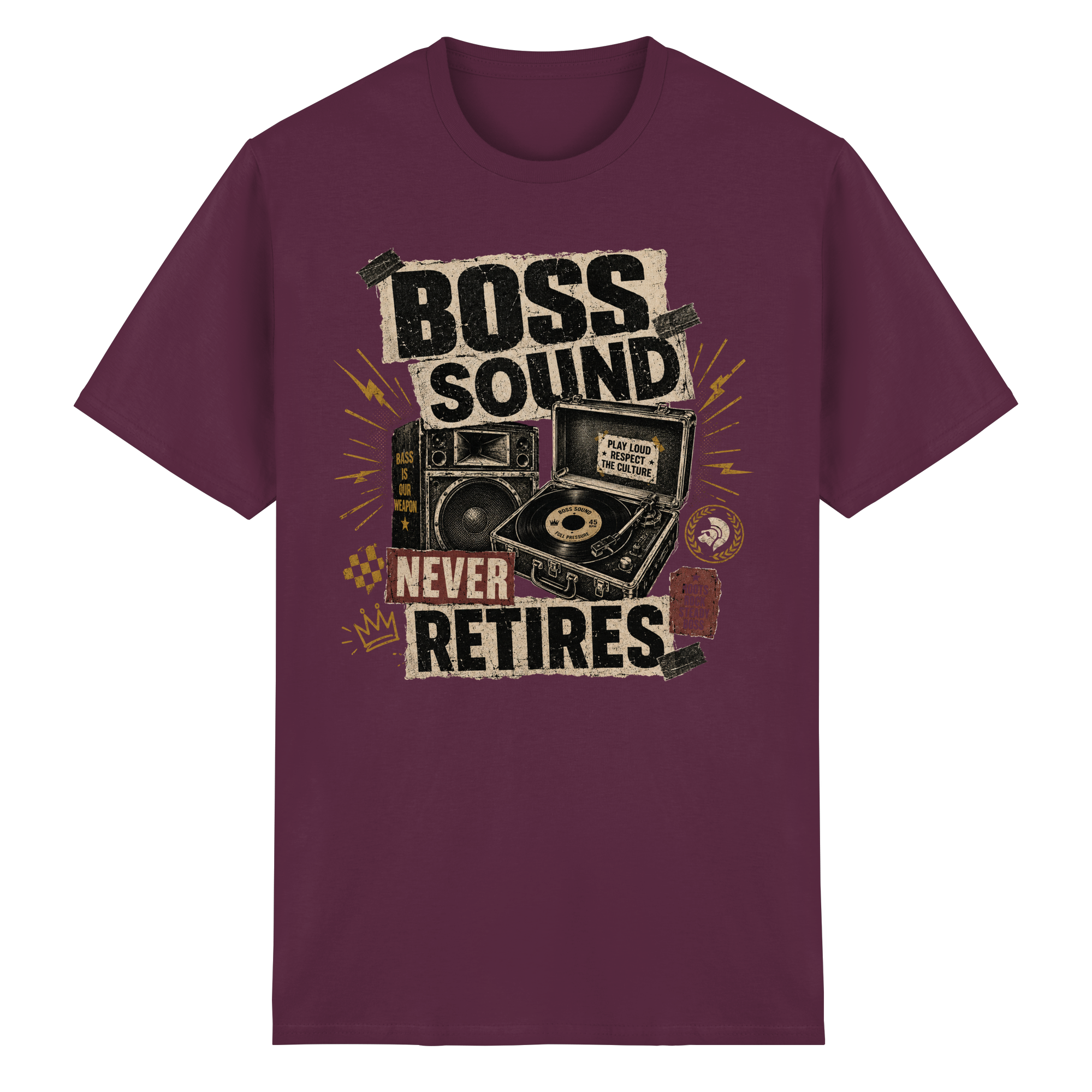 BOSS SOUND NEVER RETIRES - Heavy Cotton T-Shirt