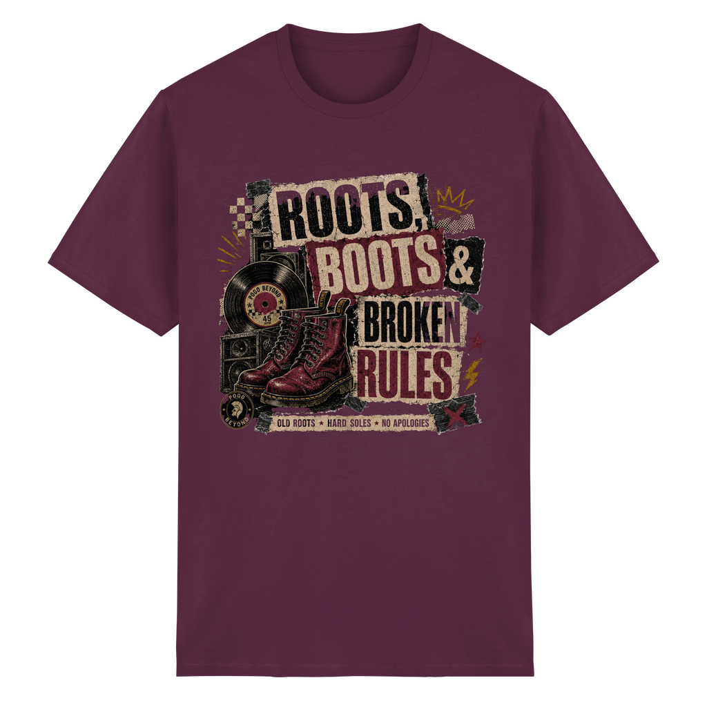ROOTS, BOOTS, BROKEN RULES - Heavy Cotton T-Shirt
