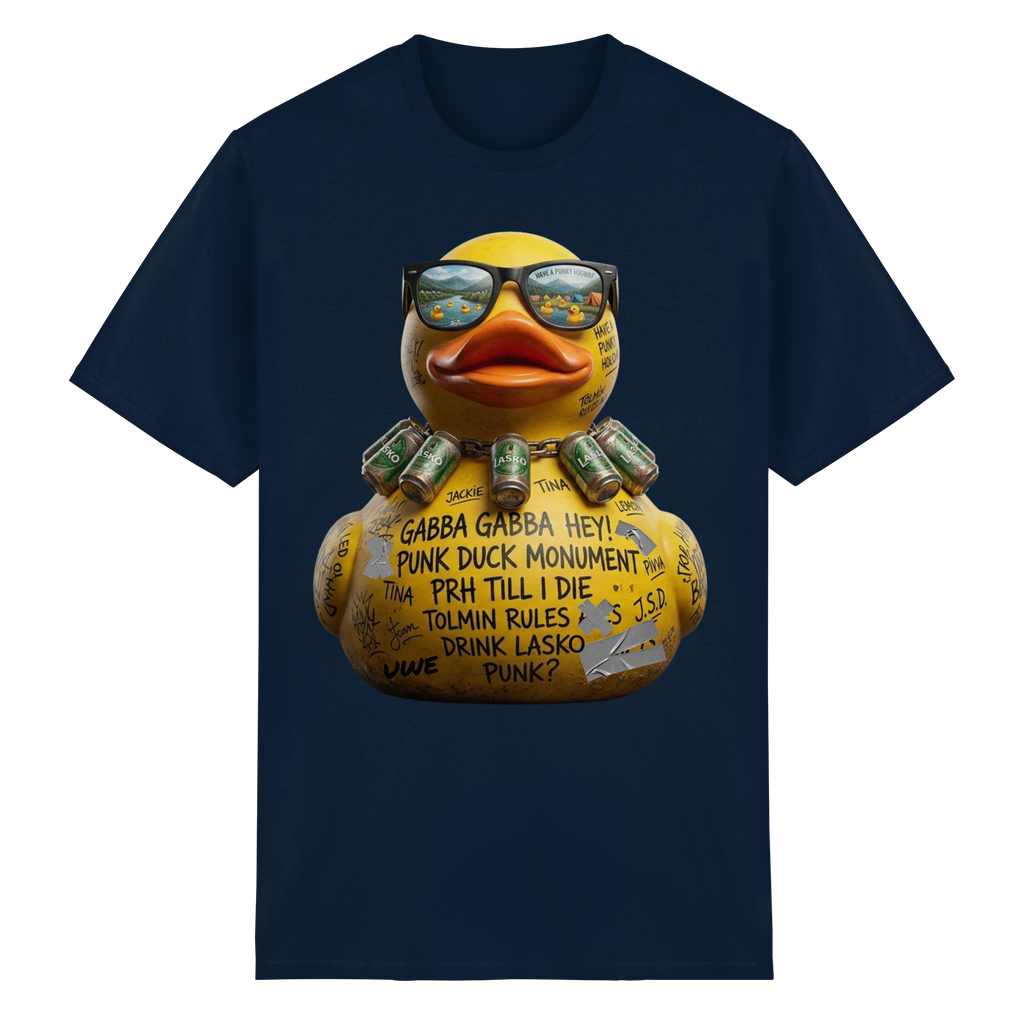 PUNK DUCK MONUMENT - Heavy Cotton T-Shirt