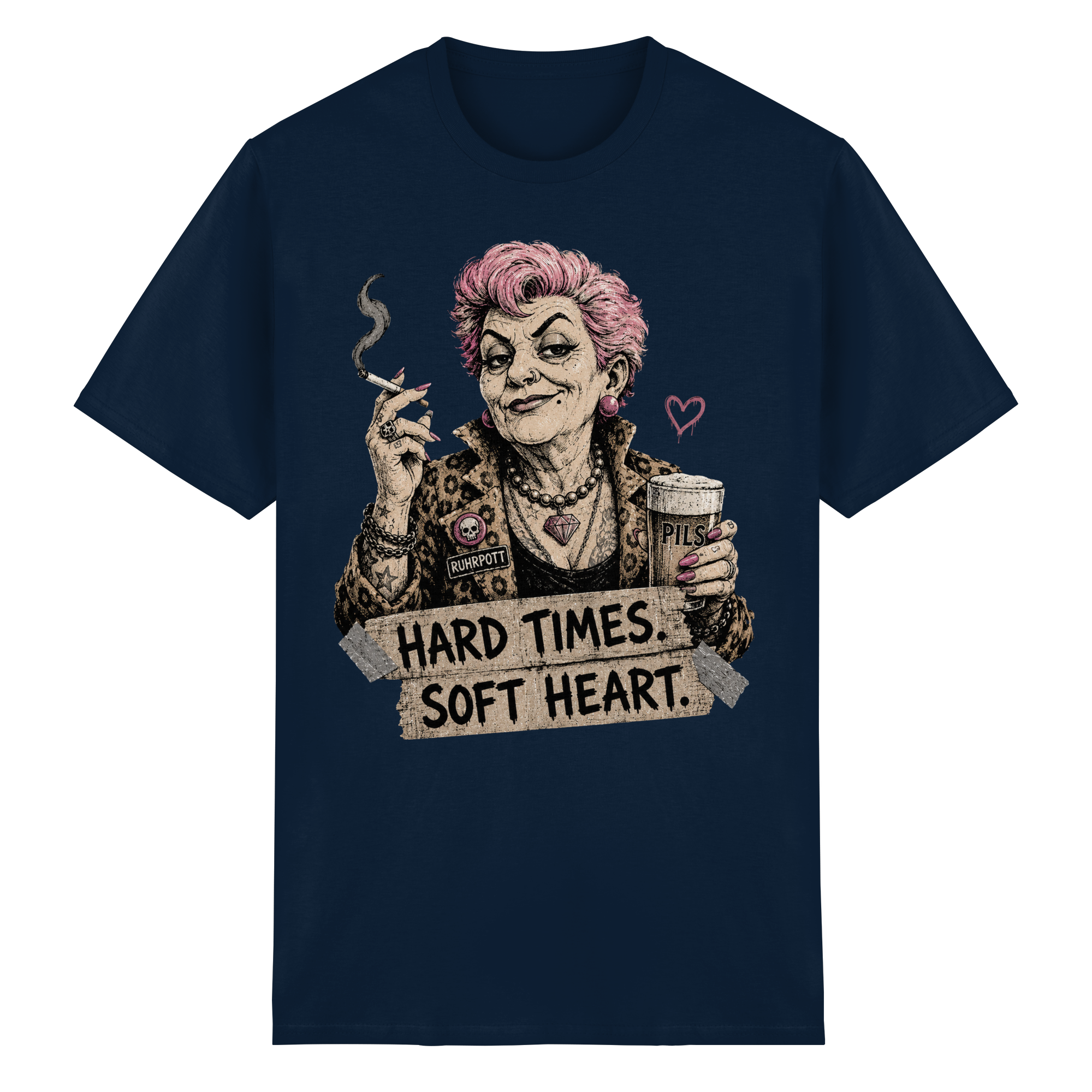 HARD TIMES SOFT HEART - Heavy Cotton T-Shirt