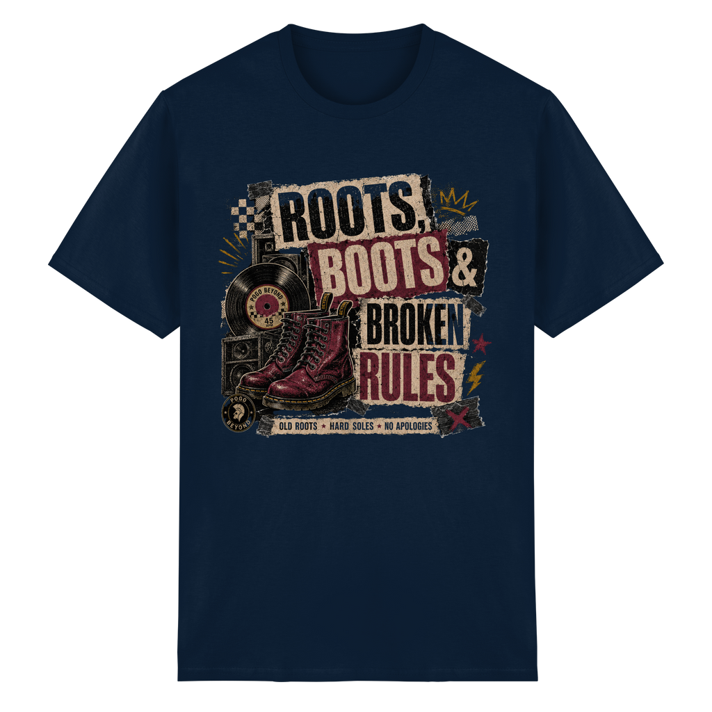 ROOTS, BOOTS, BROKEN RULES - Heavy Cotton T-Shirt