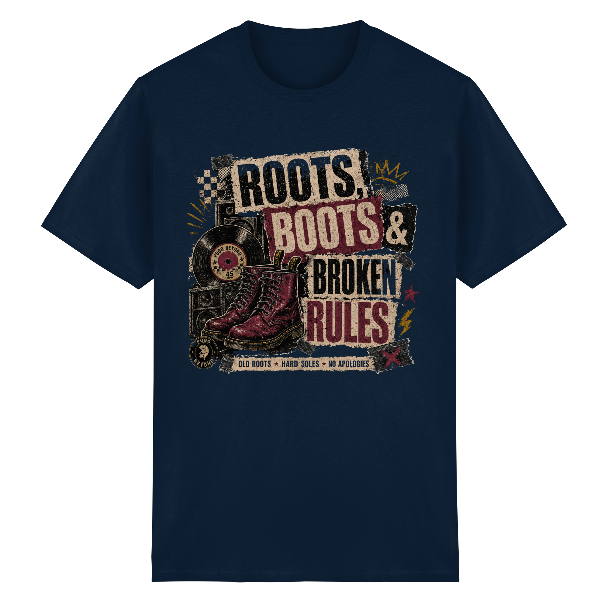 ROOTS, BOOTS, BROKEN RULES - Heavy Cotton T-Shirt