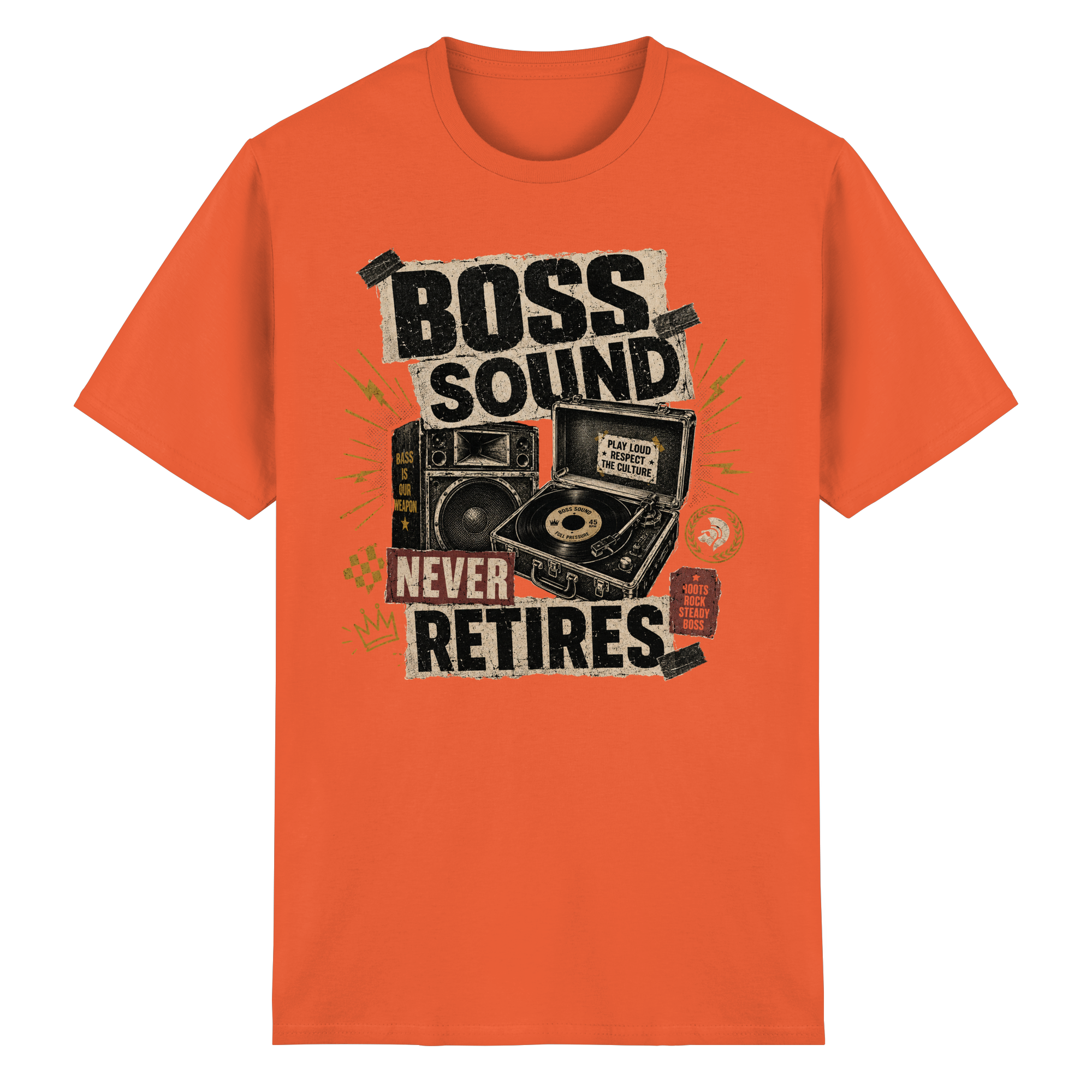 BOSS SOUND NEVER RETIRES - Heavy Cotton T-Shirt