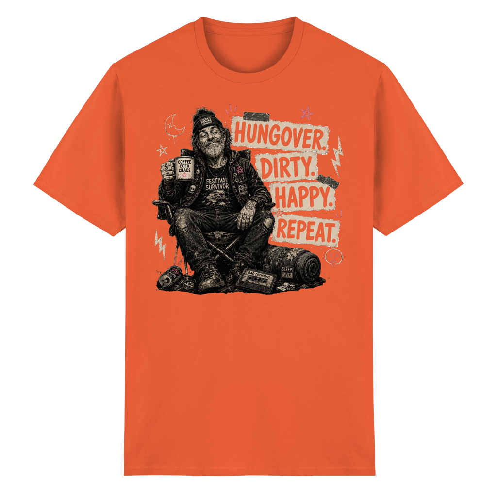 HUNGOVER. DIRTY. HAPPY. REPEAT. - Heavy Cotton T-Shirt