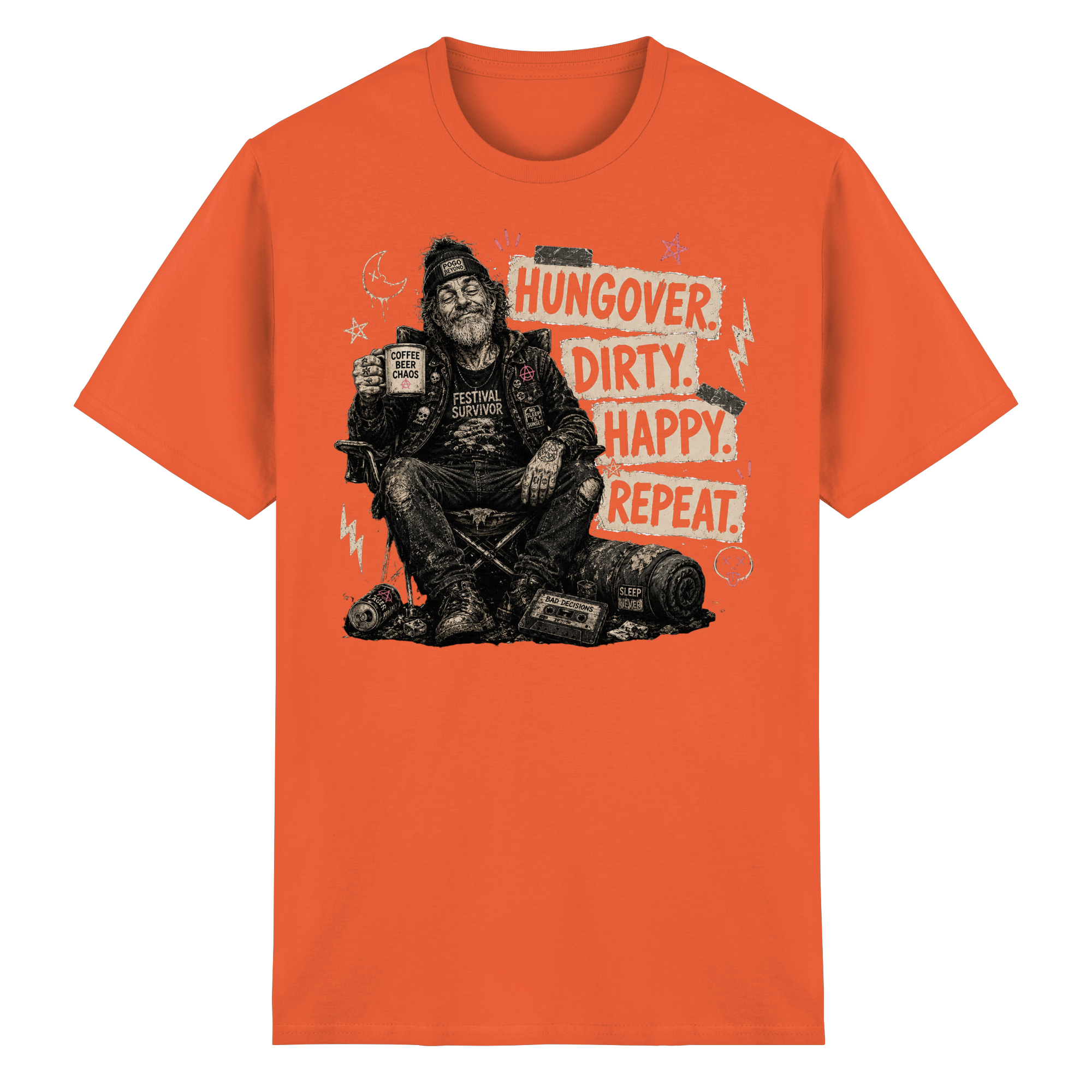 HUNGOVER. DIRTY. HAPPY. REPEAT. - Heavy Cotton T-Shirt