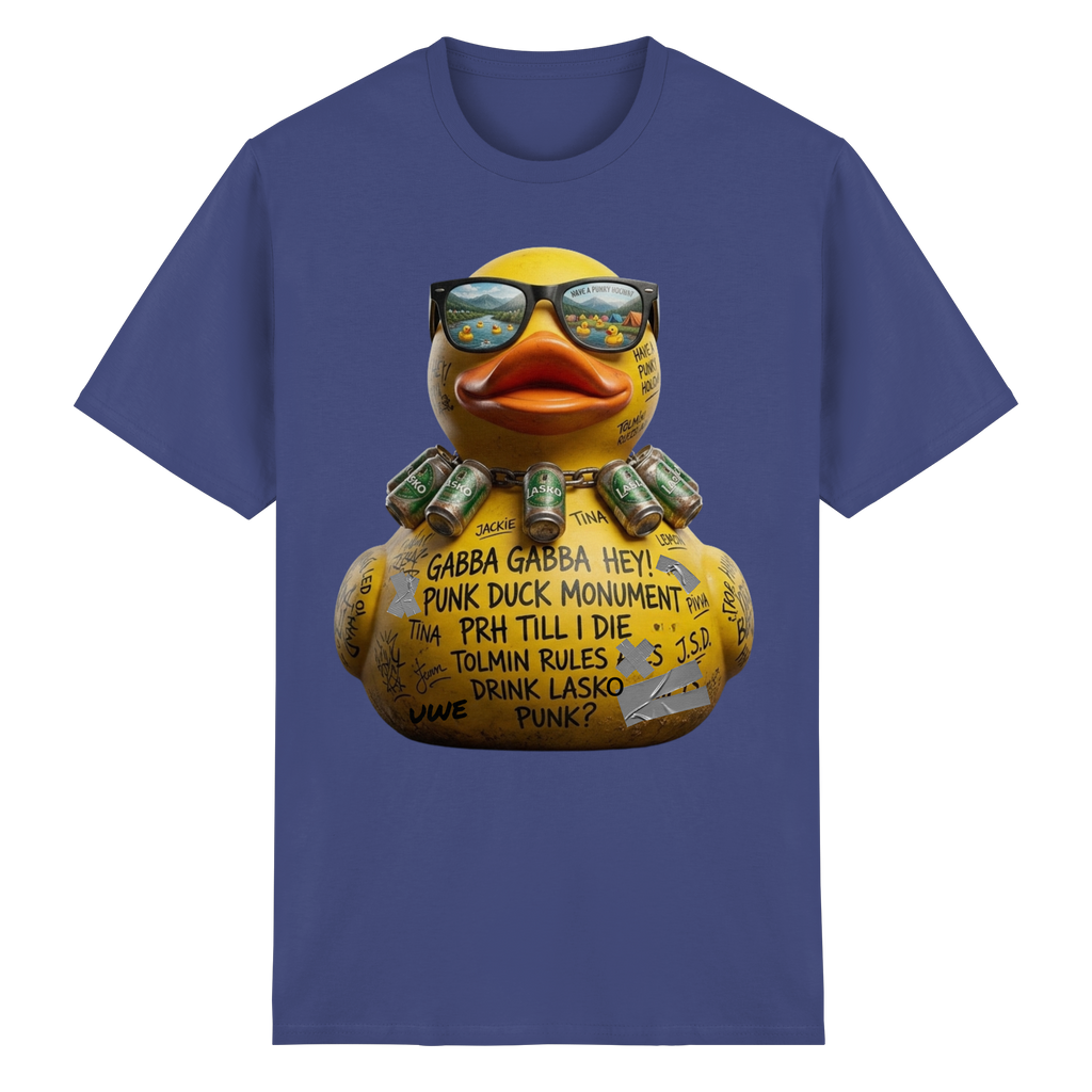 PUNK DUCK MONUMENT - Heavy Cotton T-Shirt