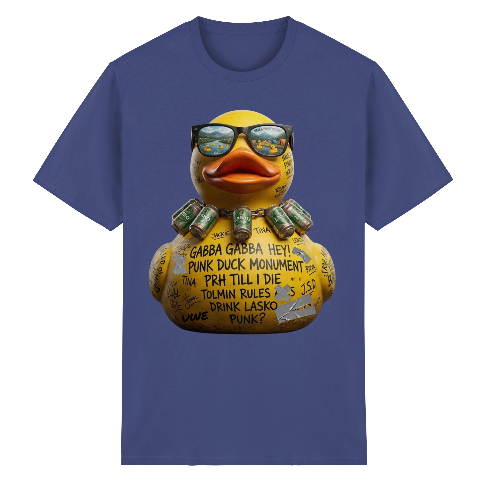 PUNK DUCK MONUMENT - Heavy Cotton T-Shirt