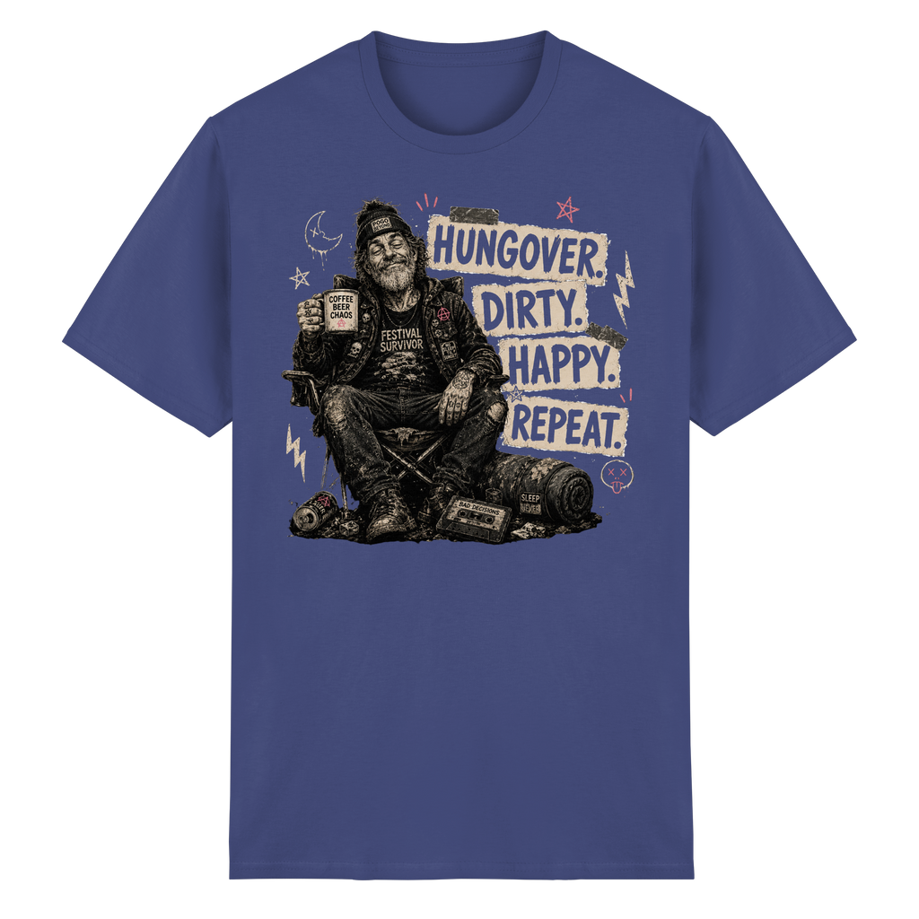 HUNGOVER. DIRTY. HAPPY. REPEAT. - Heavy Cotton T-Shirt